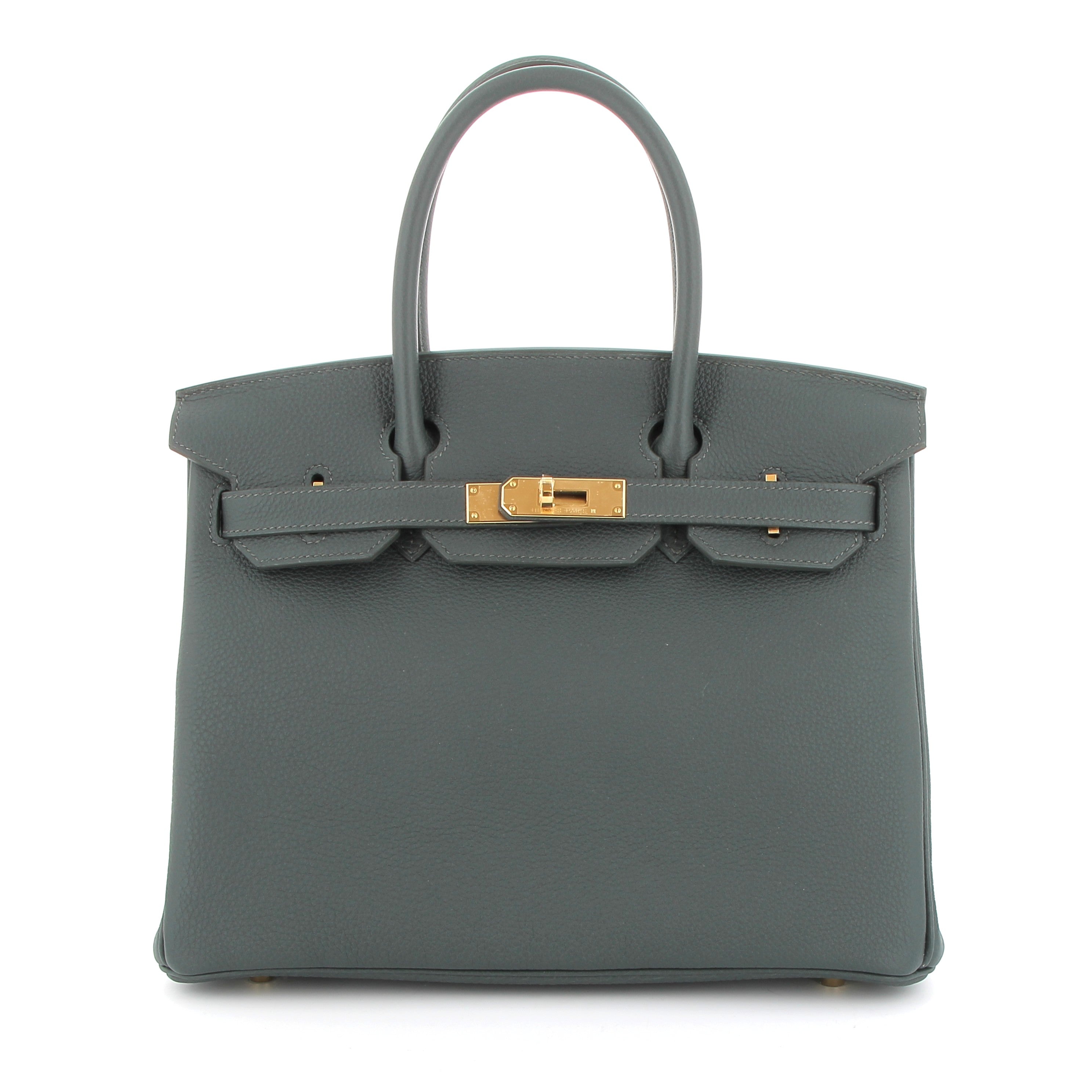 Birkin 30 Vert Mangrove Togo Finition Or jaune