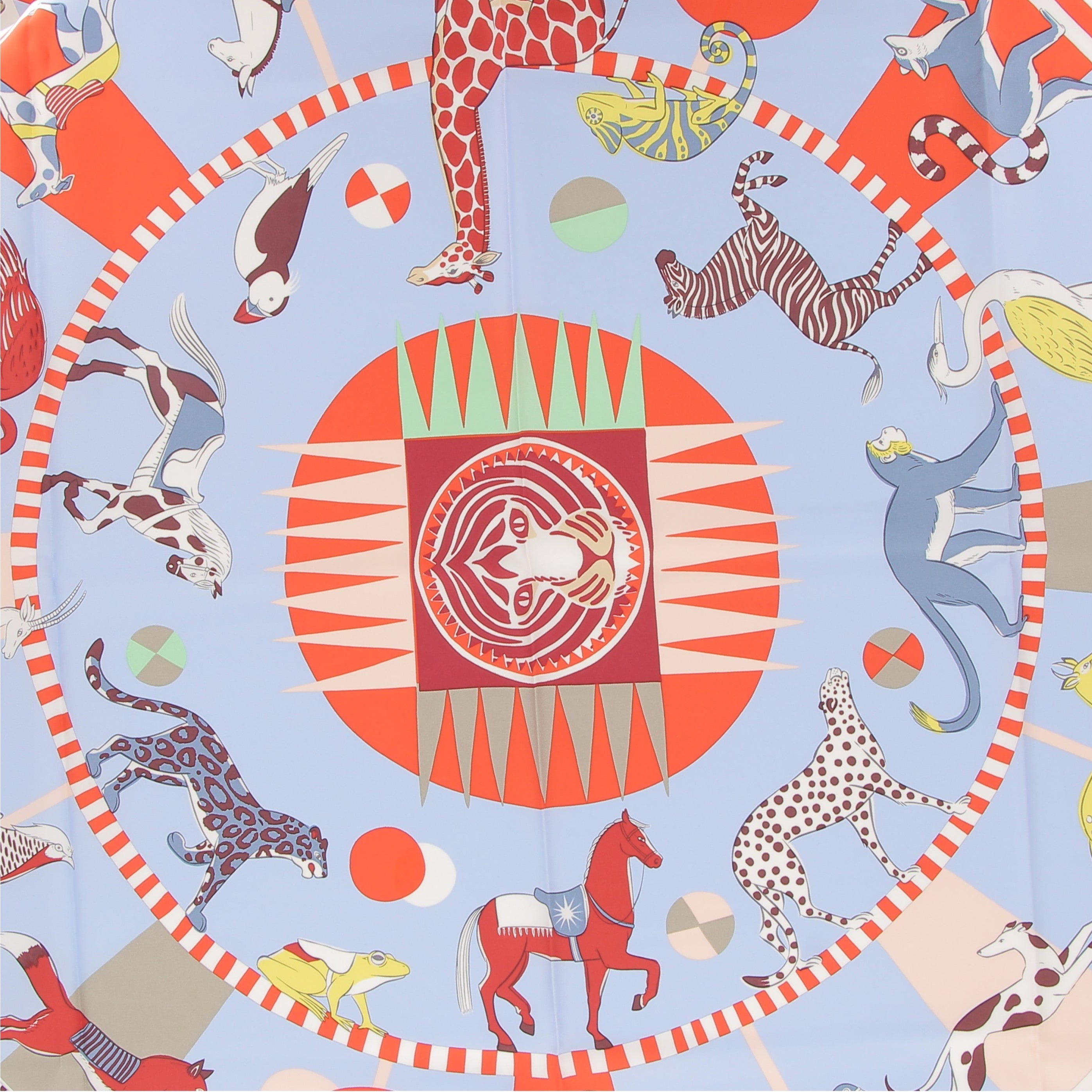 HERMÈS Carré en soie 90 Le Carrousel du Tigre Royal