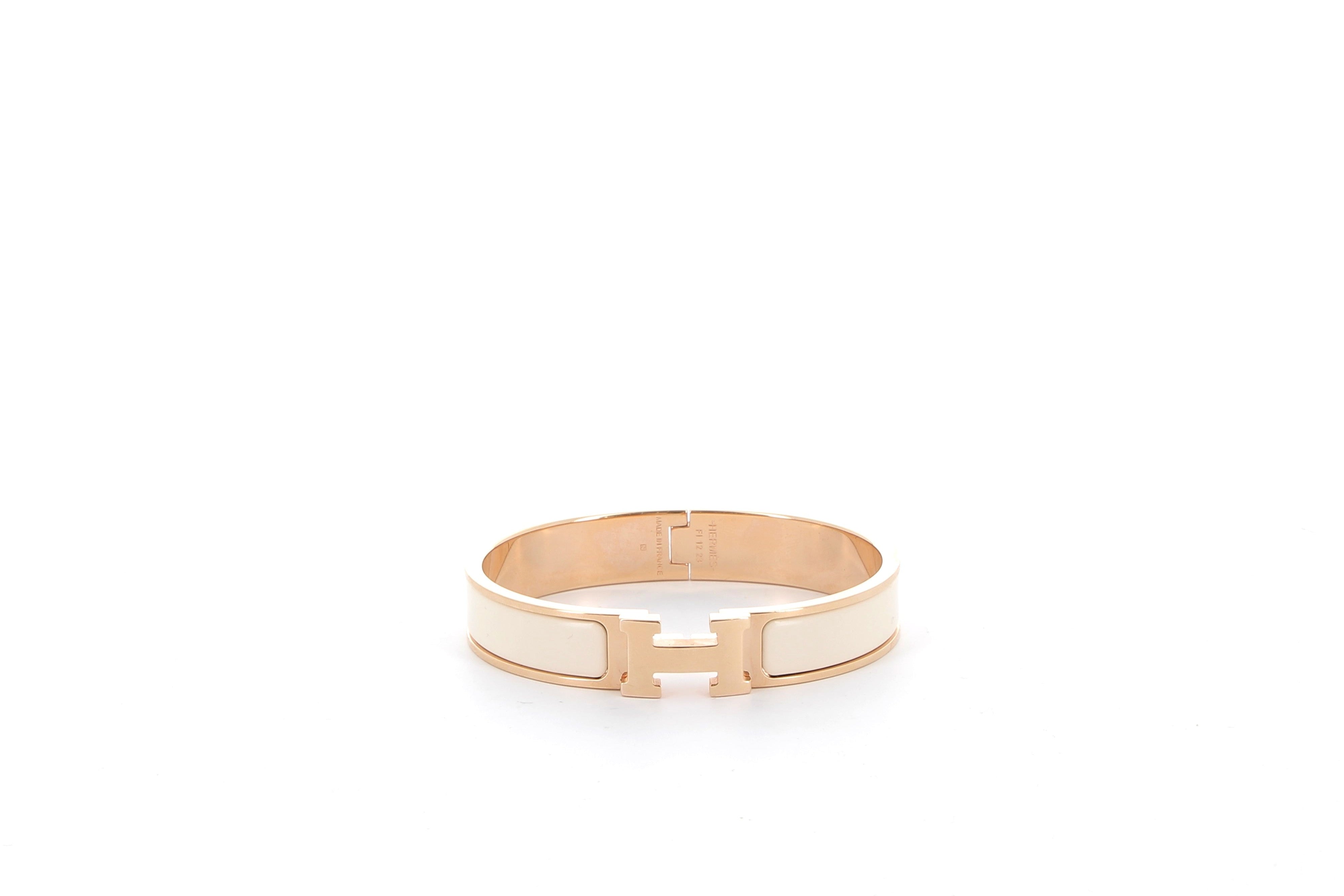 Bracelet Clic H Crème Finition Or jaune