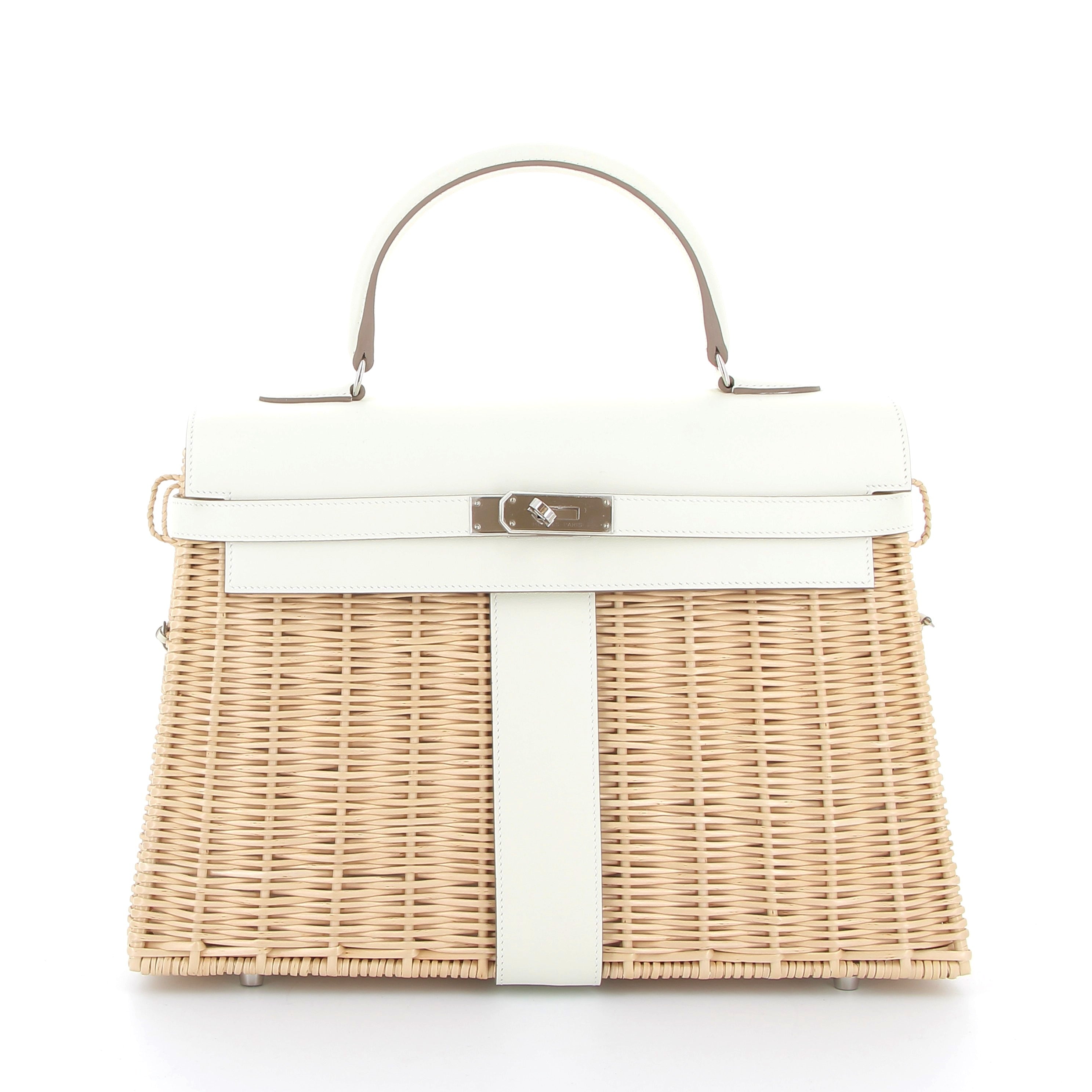HERMES Kelly 35 Picnic Mushroom Finition Palladié