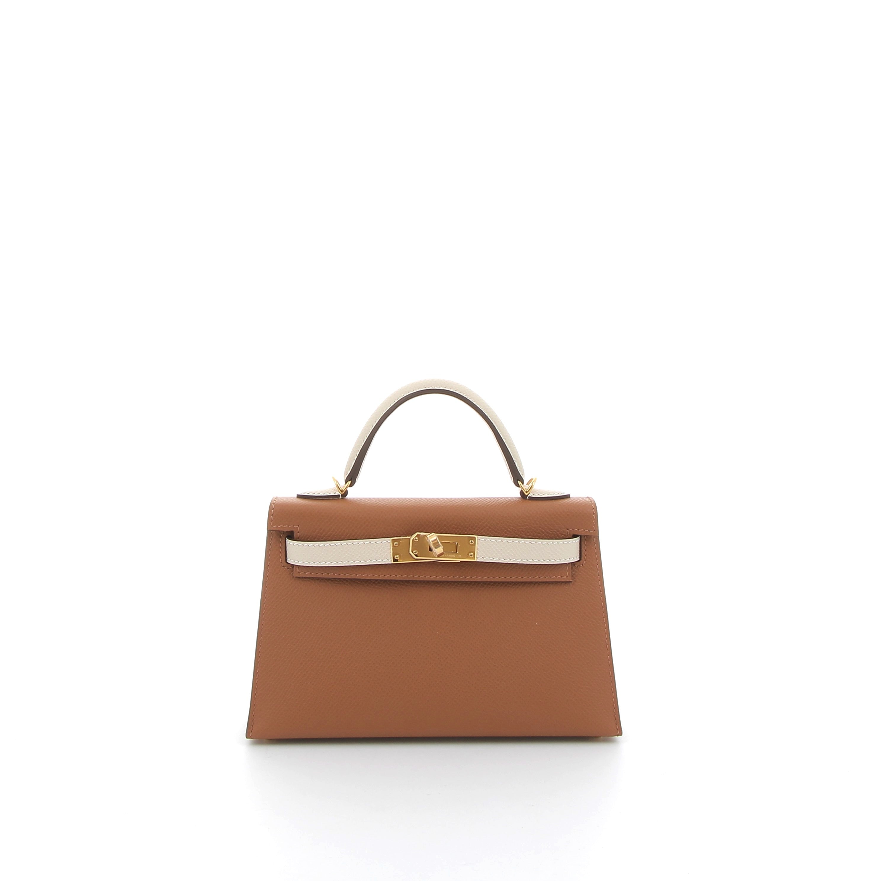 HERMES Kelly HSS 20 Gold / Craie Epsom Finition Or Jaune