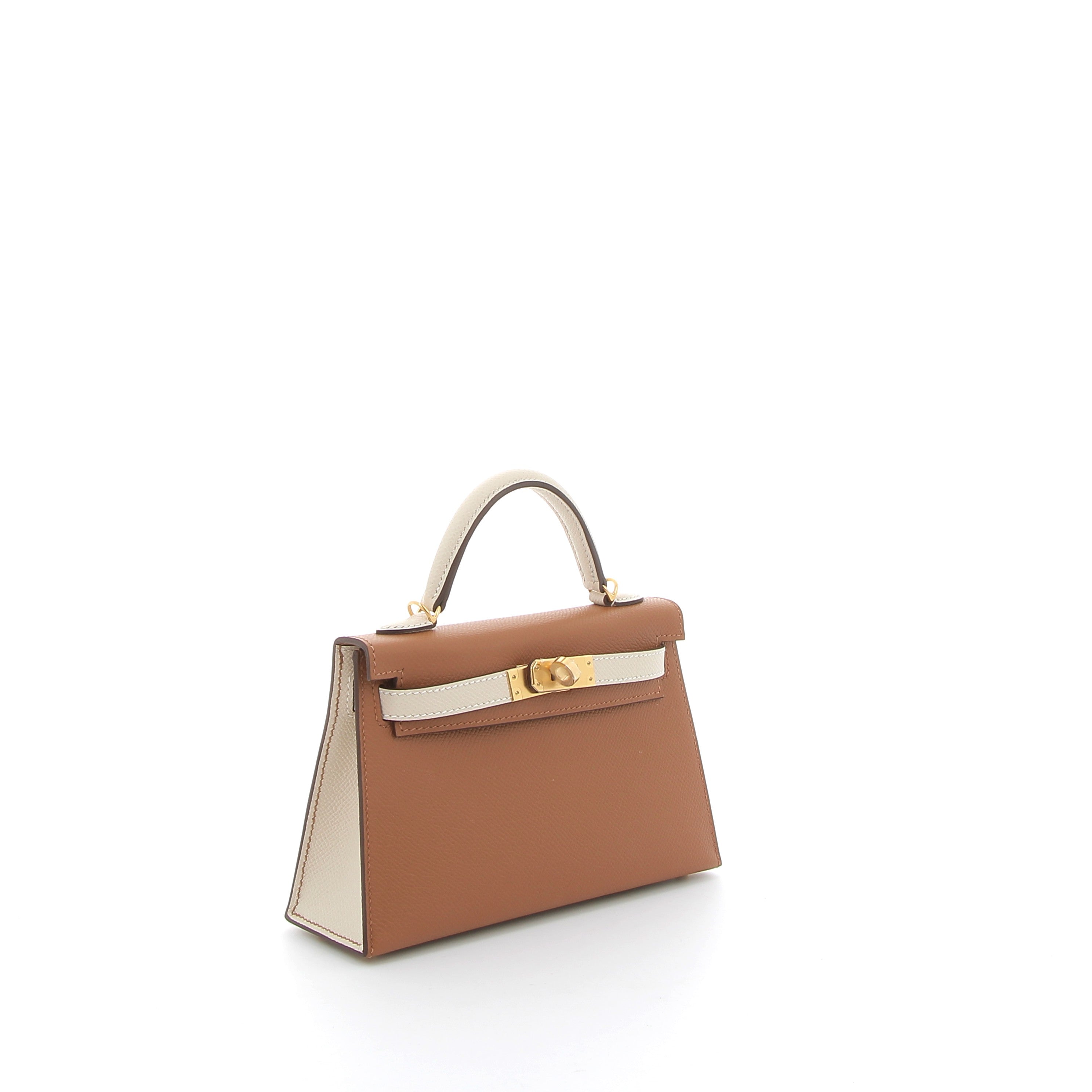 HERMES Kelly HSS 20 Gold / Craie Epsom Finition Or Jaune