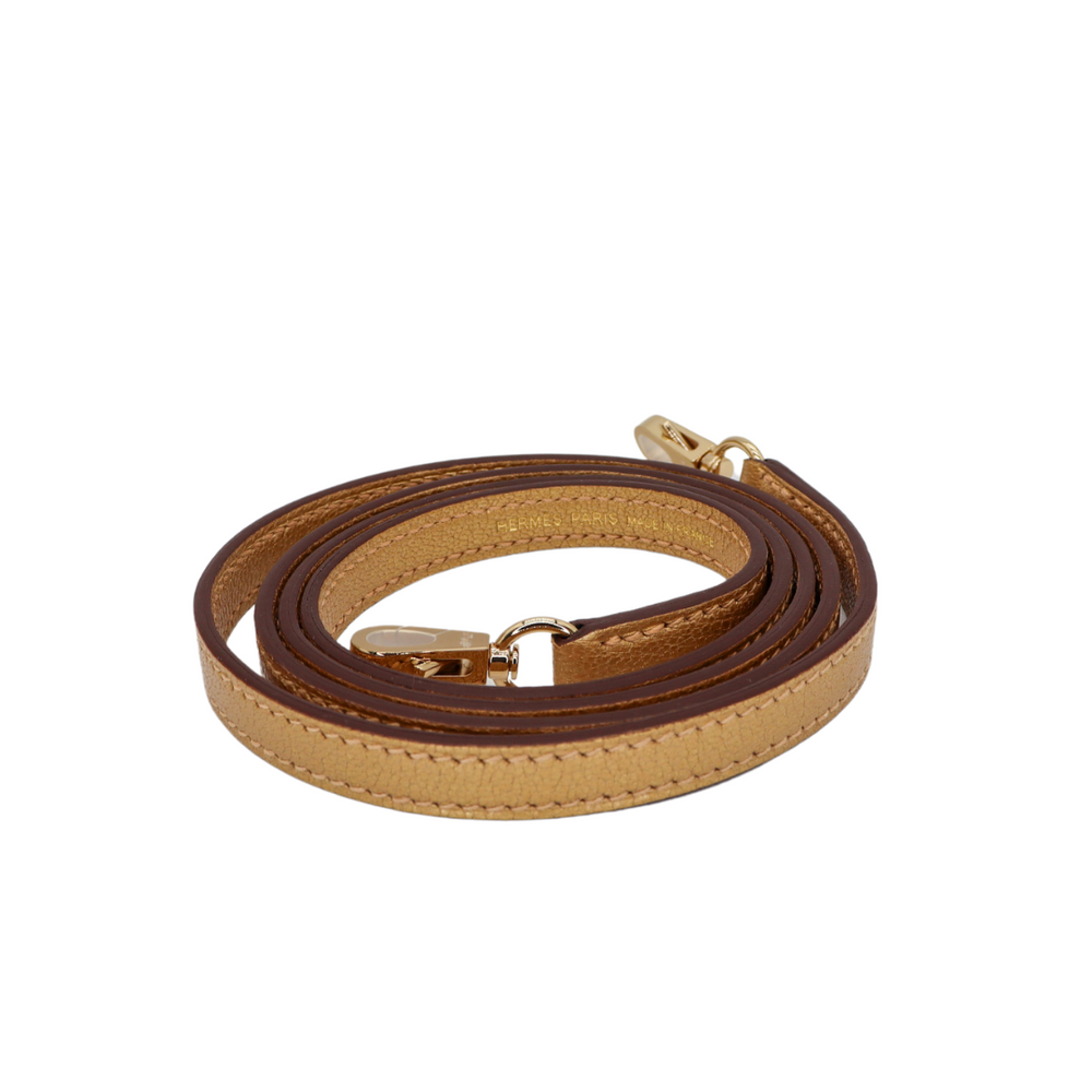 HERMÈS Kelly 20 Sellier Doré Chevre Chamkilight
