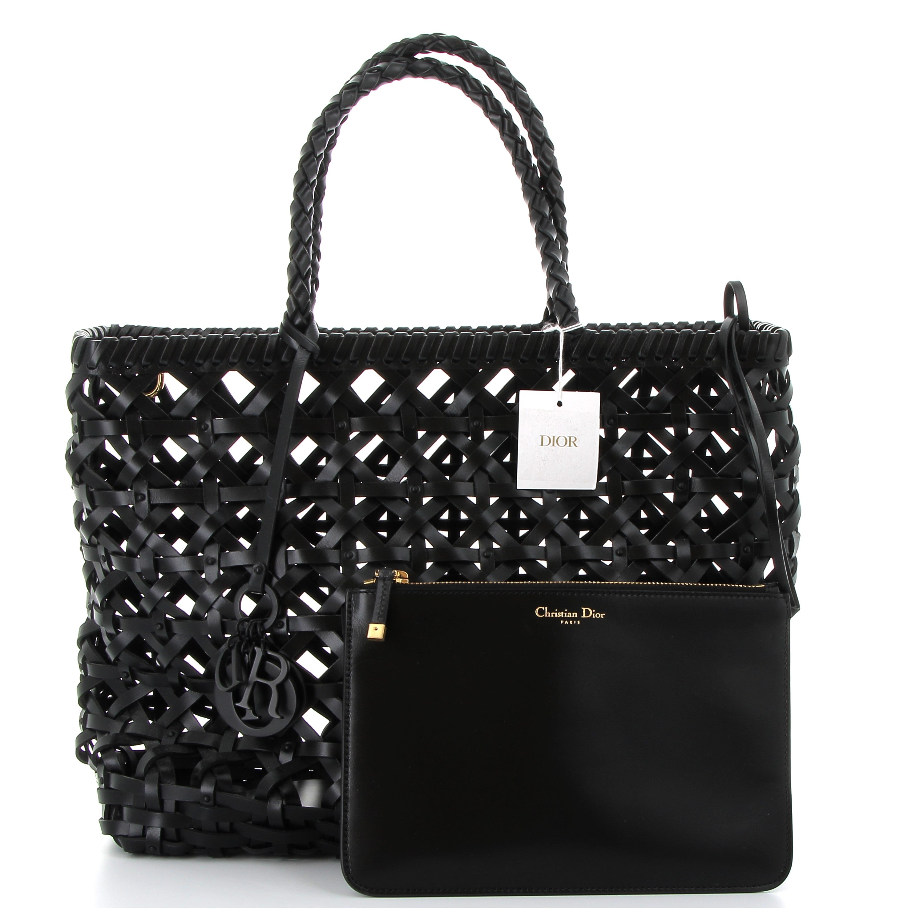 DIOR Cabas Lady Dior Noir Tressé