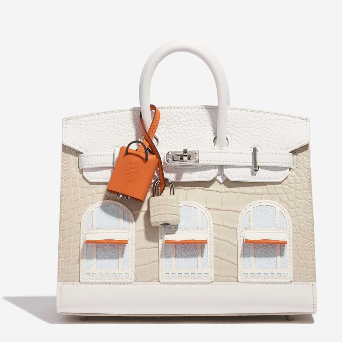 HERMÈS Birkin 20 Faubourg Alligator Mat / Togo / Epsom / Swift Blanc / Béton / Orange H / Brume / Craie