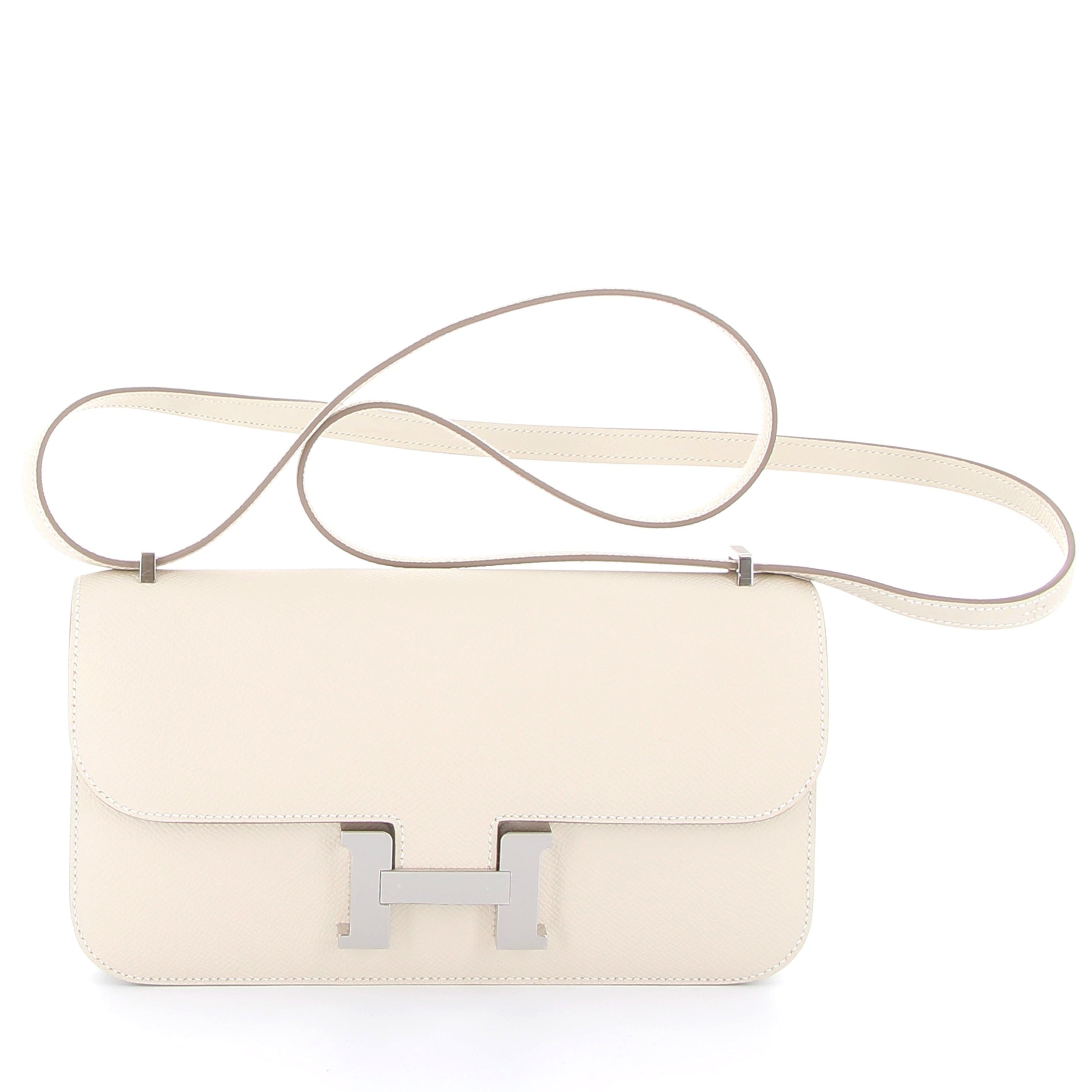 HERMES Constance Elan Craie Epsom Finition Palladié