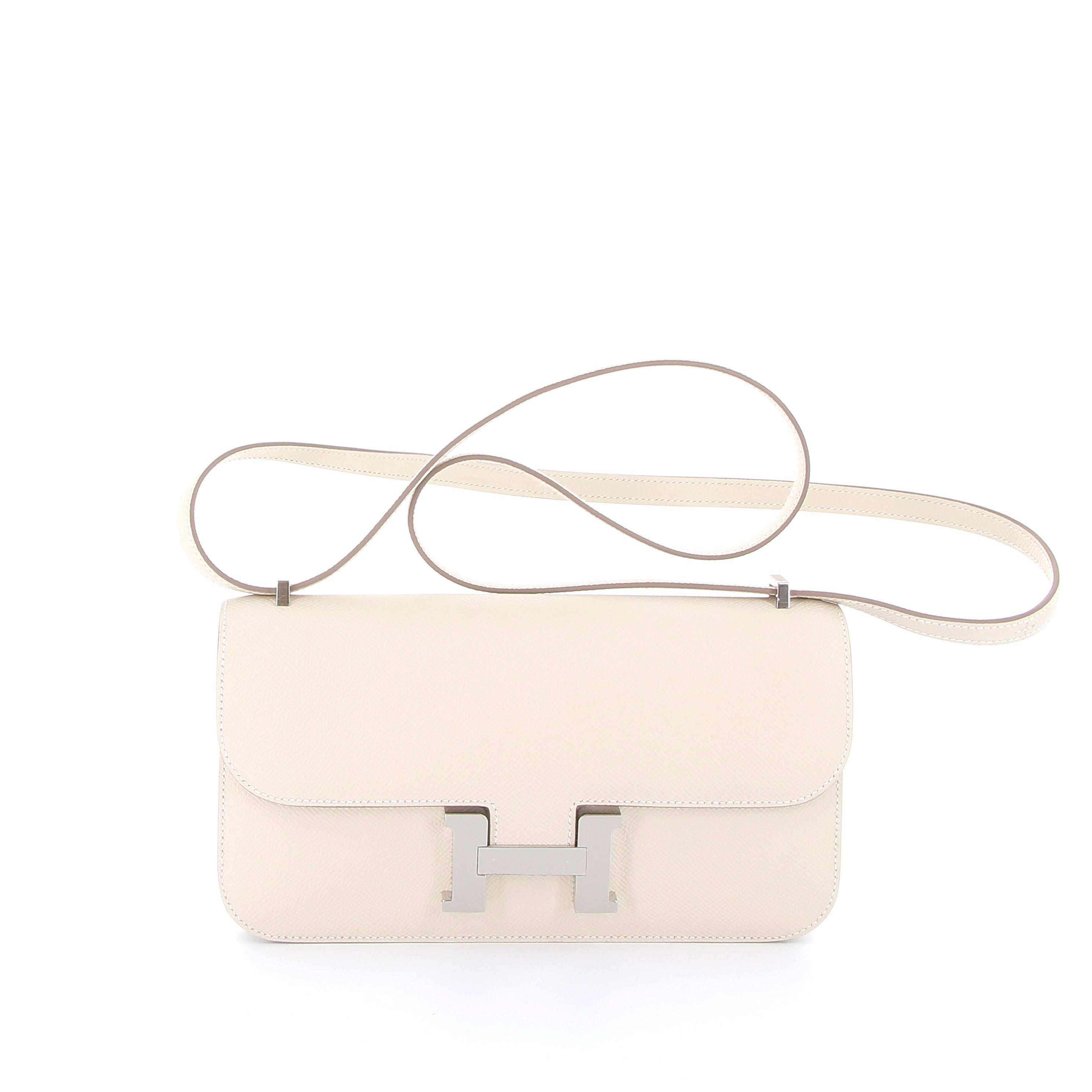 HERMES Constance Elan Craie Epsom Finition Palladié