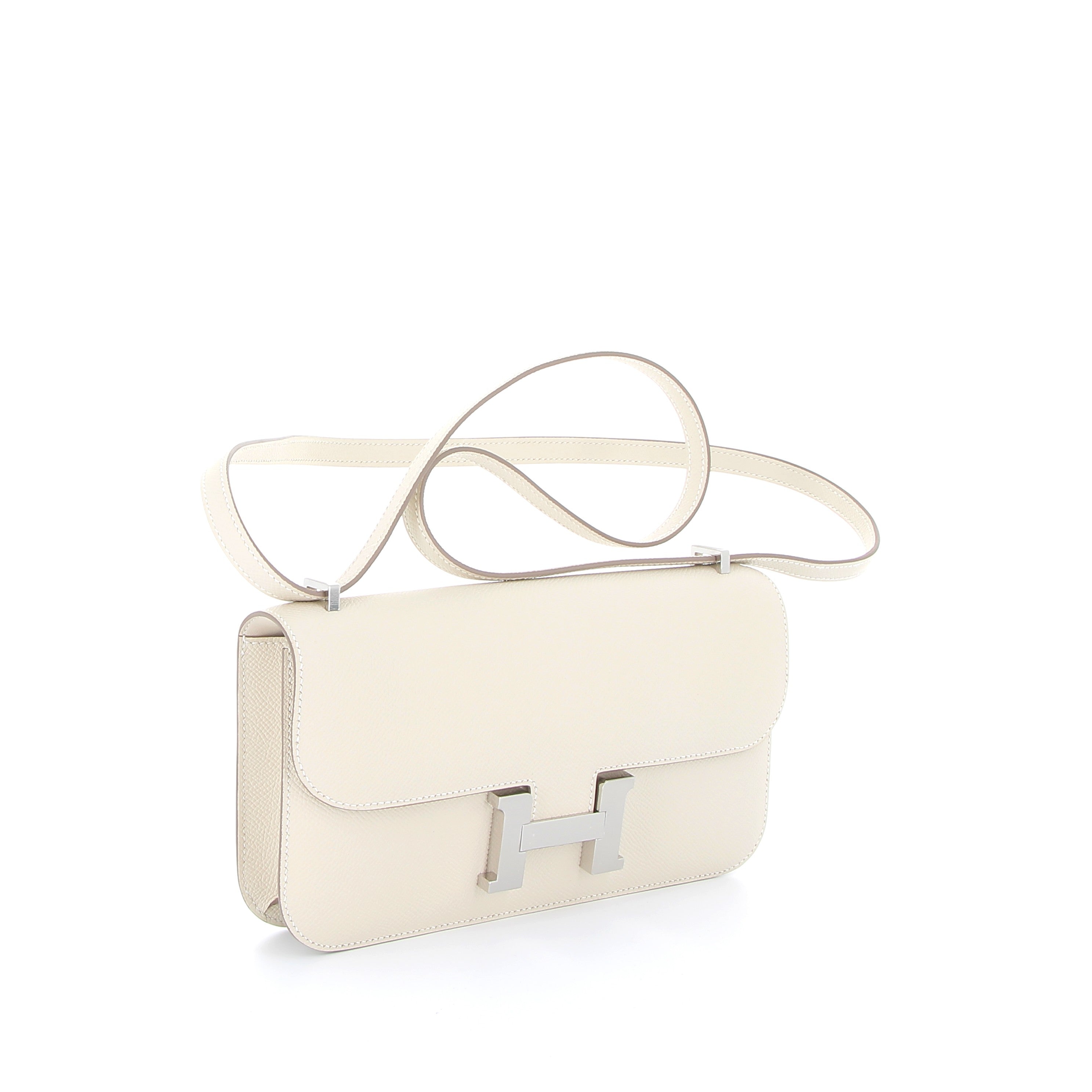 HERMES Constance Elan Craie Epsom Finition Palladié
