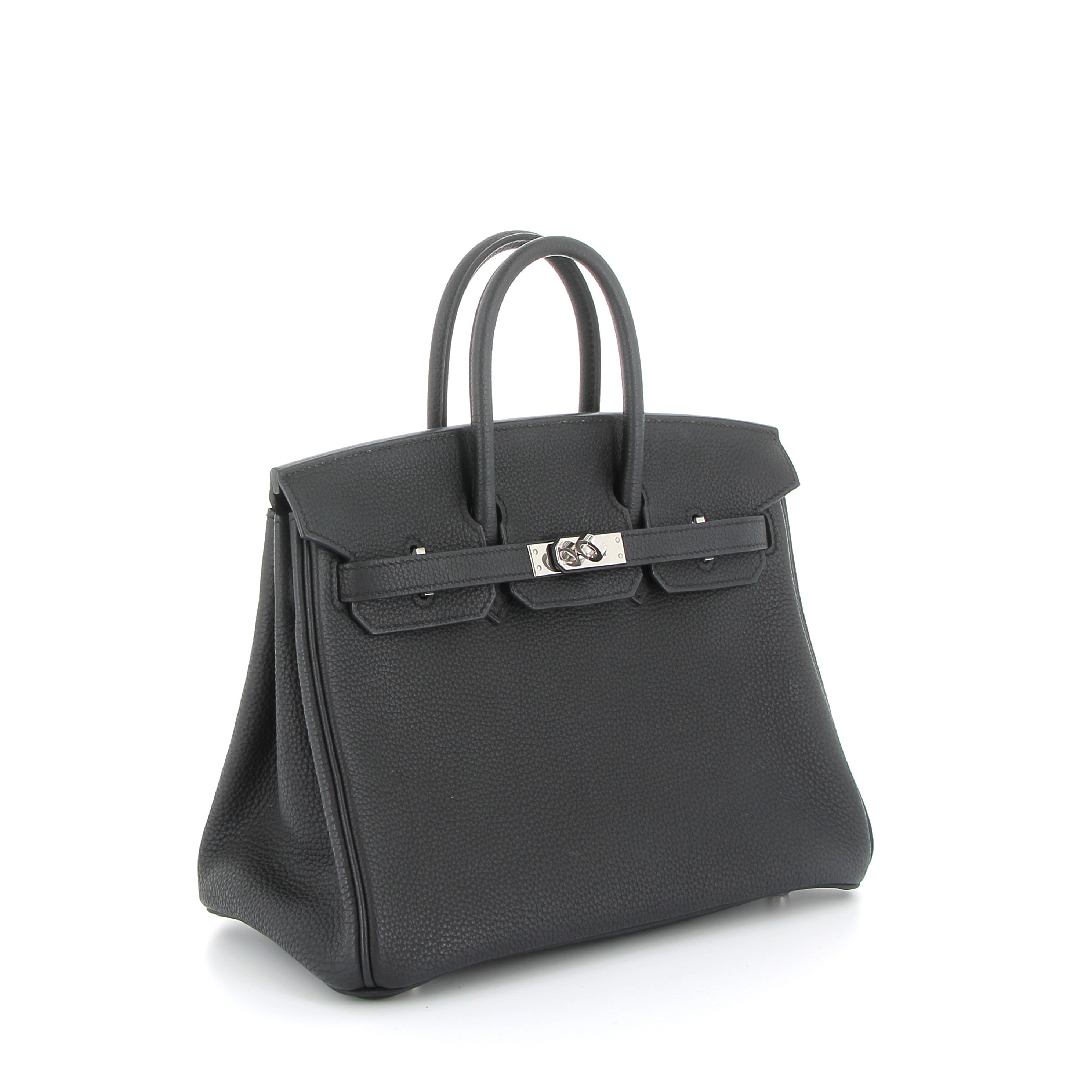 HERMÈS Birkin 25 Noir Togo Finition Palladié