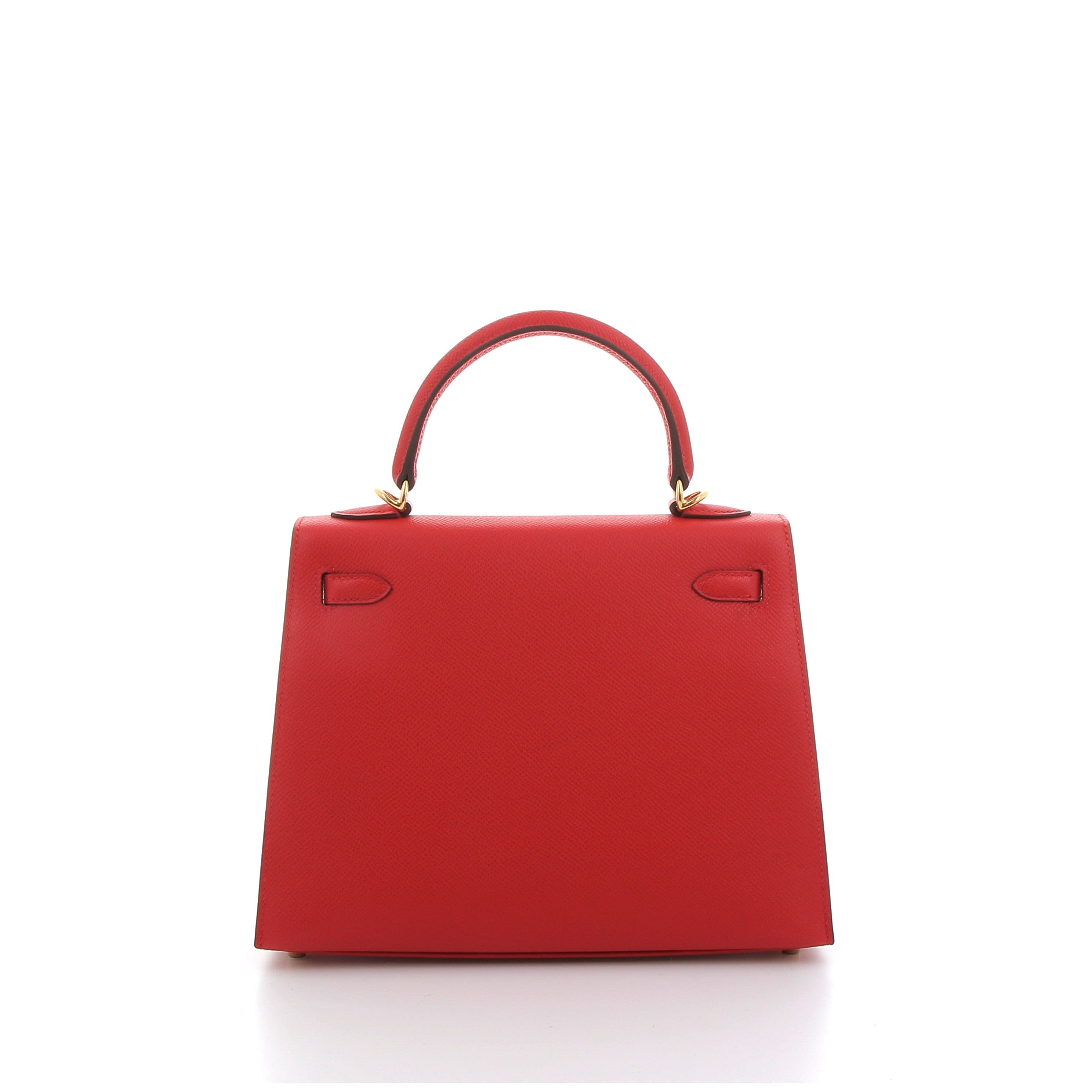 HERMES Kelly 25 Rouge Radieux Epsom Finition Or