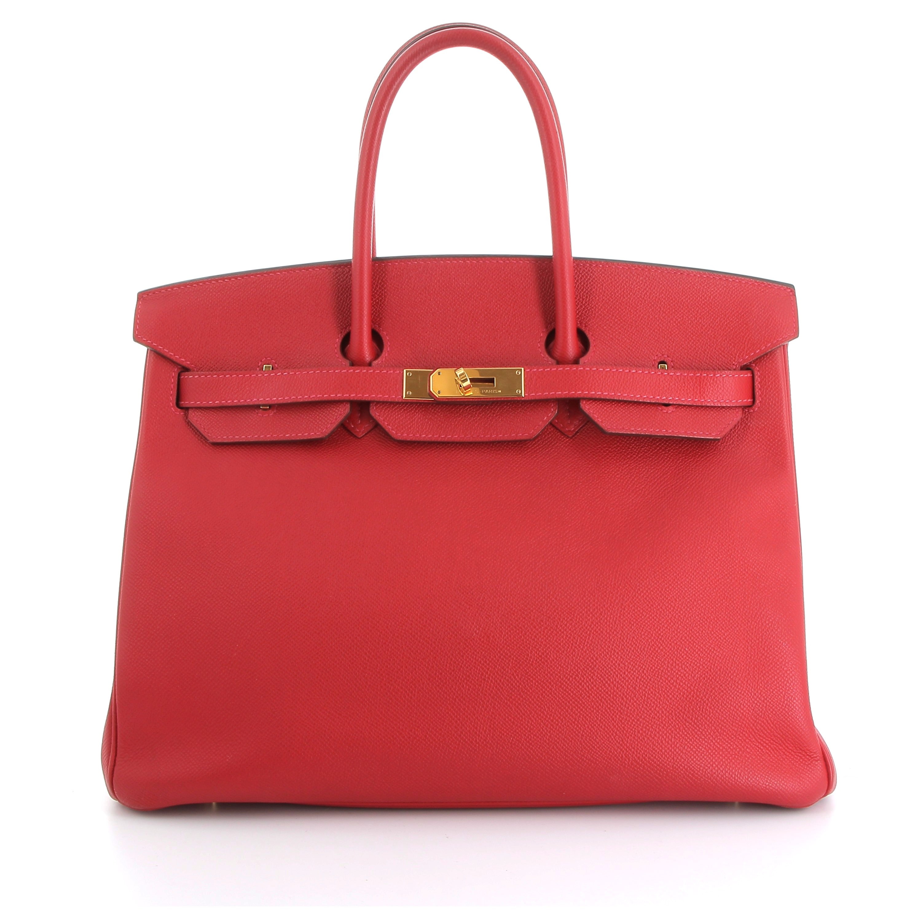 HERMES Preowned Birkin 30 Rouge Casaque Epsom Finition Dorée