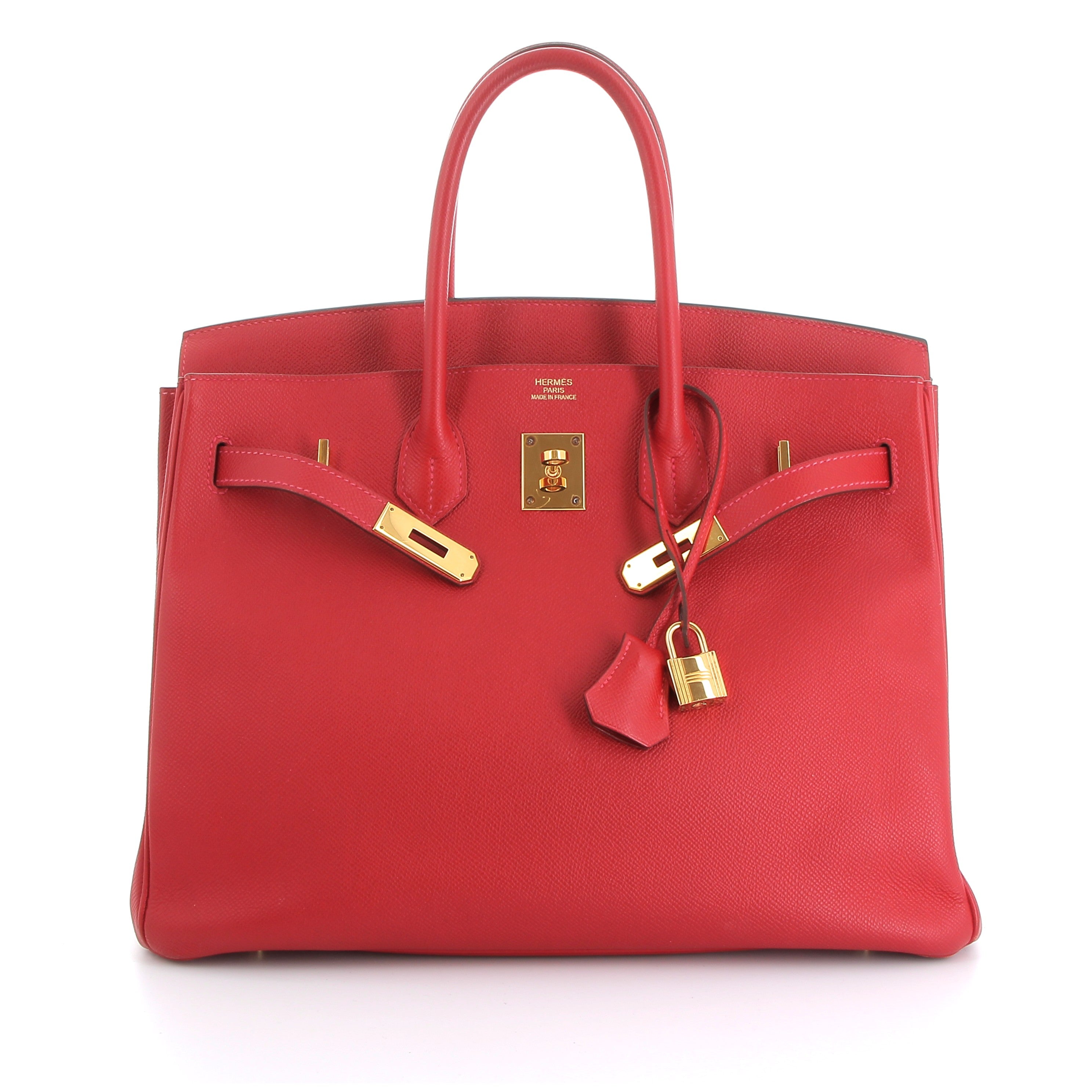 HERMES Preowned Birkin 30 Rouge Casaque Epsom Finition Dorée