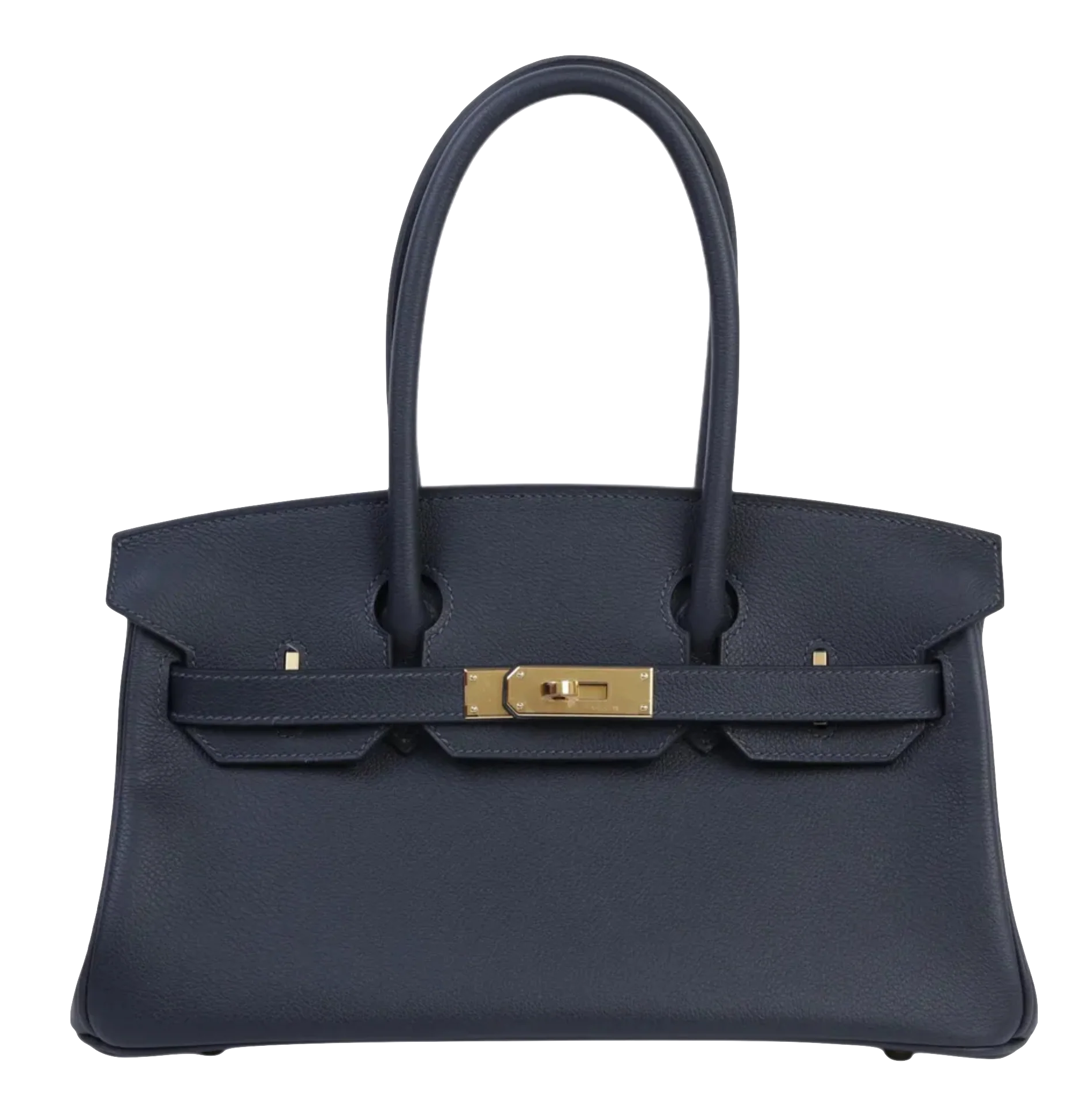 HERMES Birkin Shoulder Ardoise Cuir Evercolor Finition Or Jaune