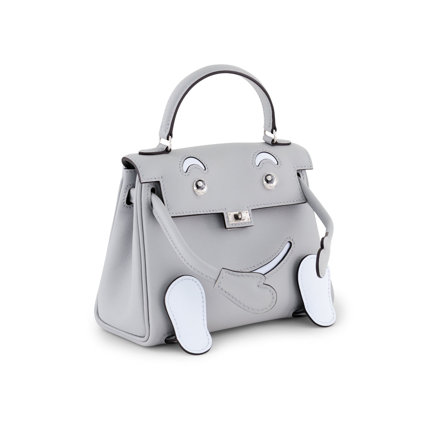HERMÈS Kelly Doll Glacier Blue/Mist Blue Swift Leather Palladium Finish