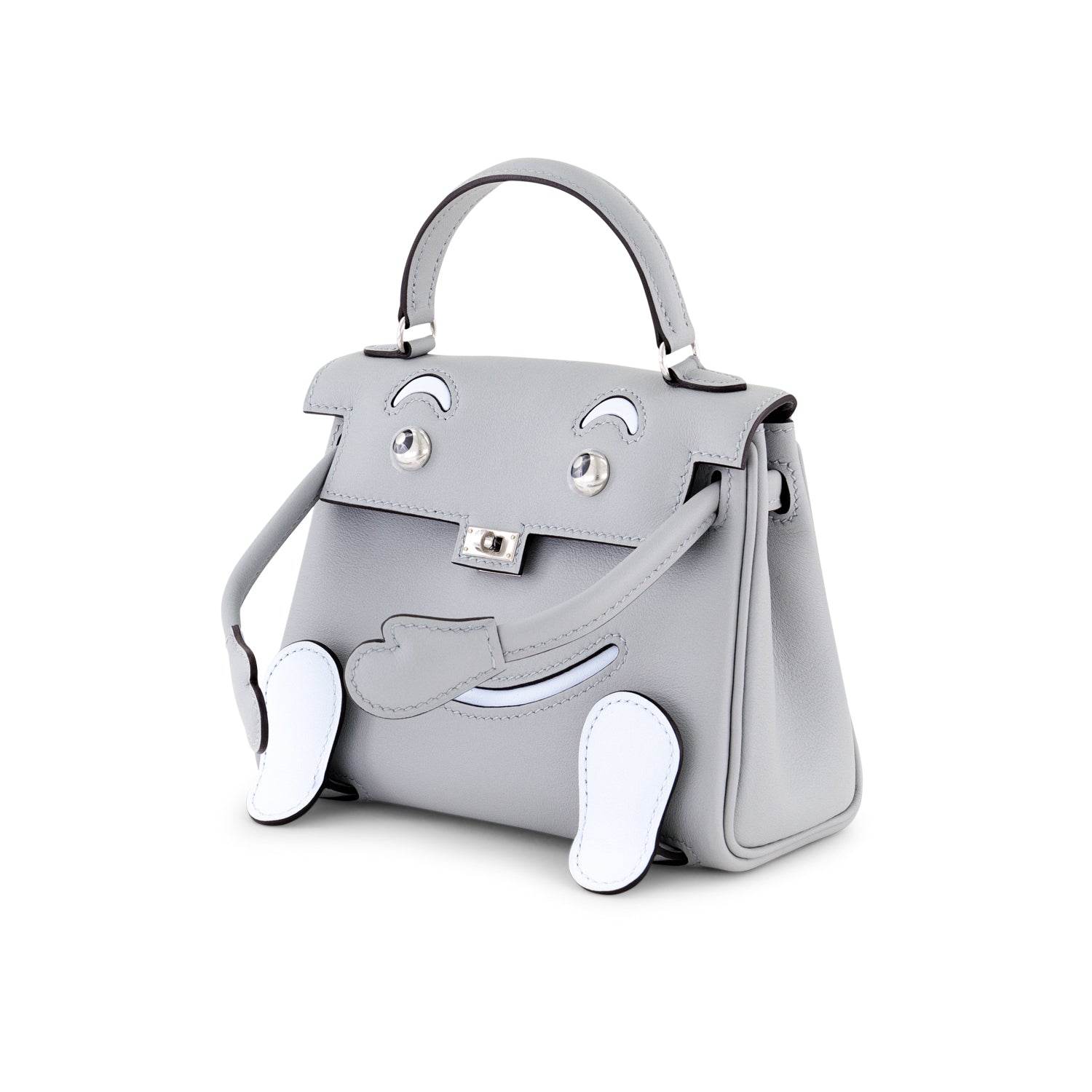 HERMÈS Kelly Doll Glacier Blue/Mist Blue Swift Leather Palladium Finish