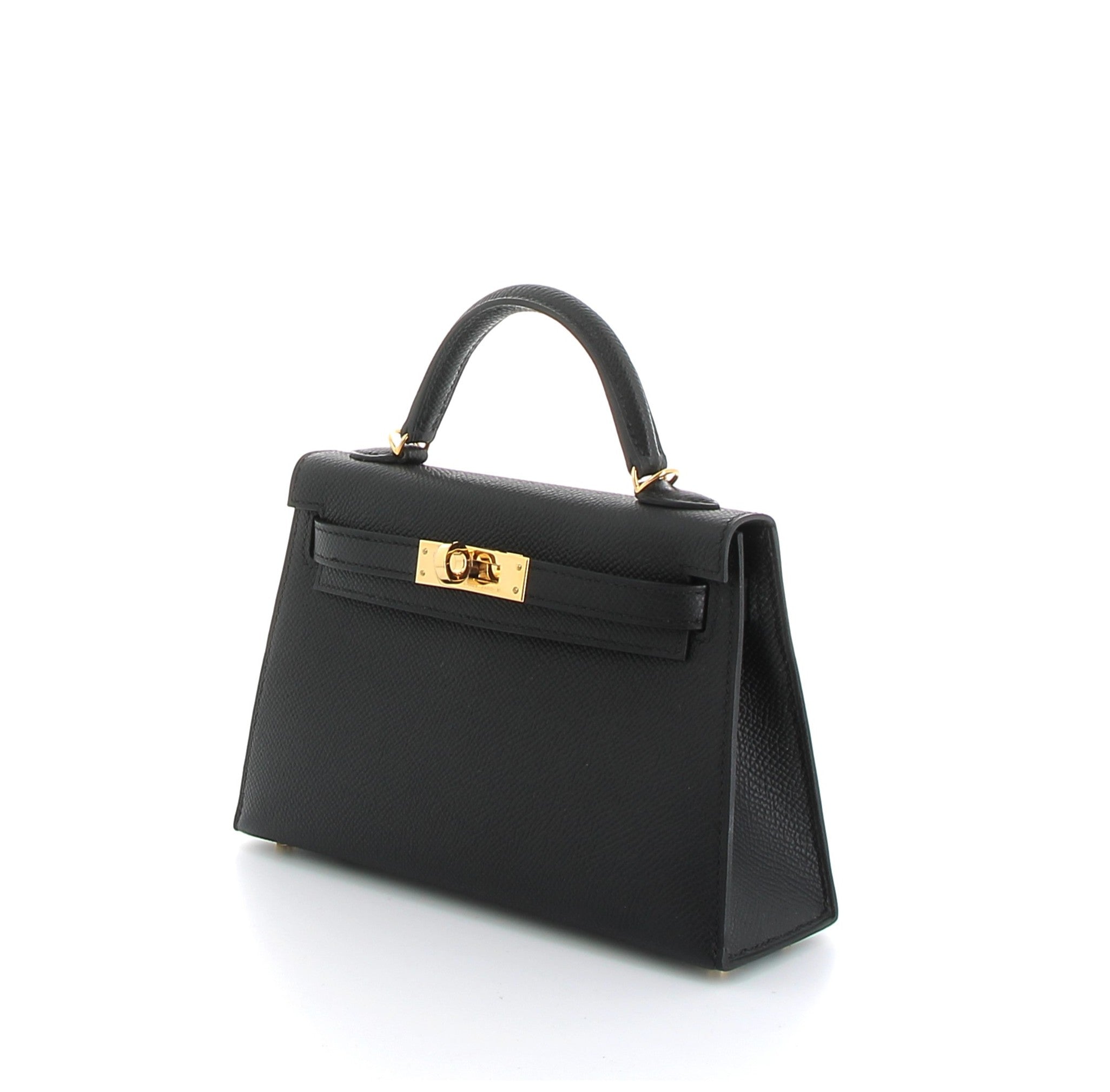 Kelly 20 Noir Epsom Finition Or Jaune