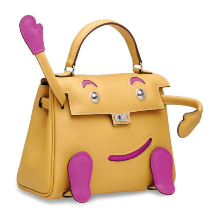 Kelly Doll Curry/Magnolia Cuir Swift Finition Palladié