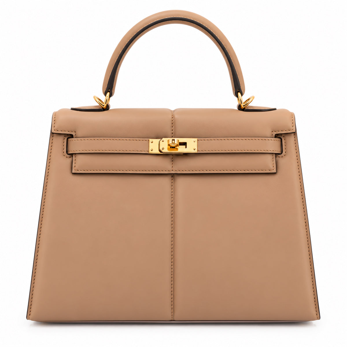 HERMÈS KELLY 25 SELLIER PADDED CHAI FINITION OR JAUNE