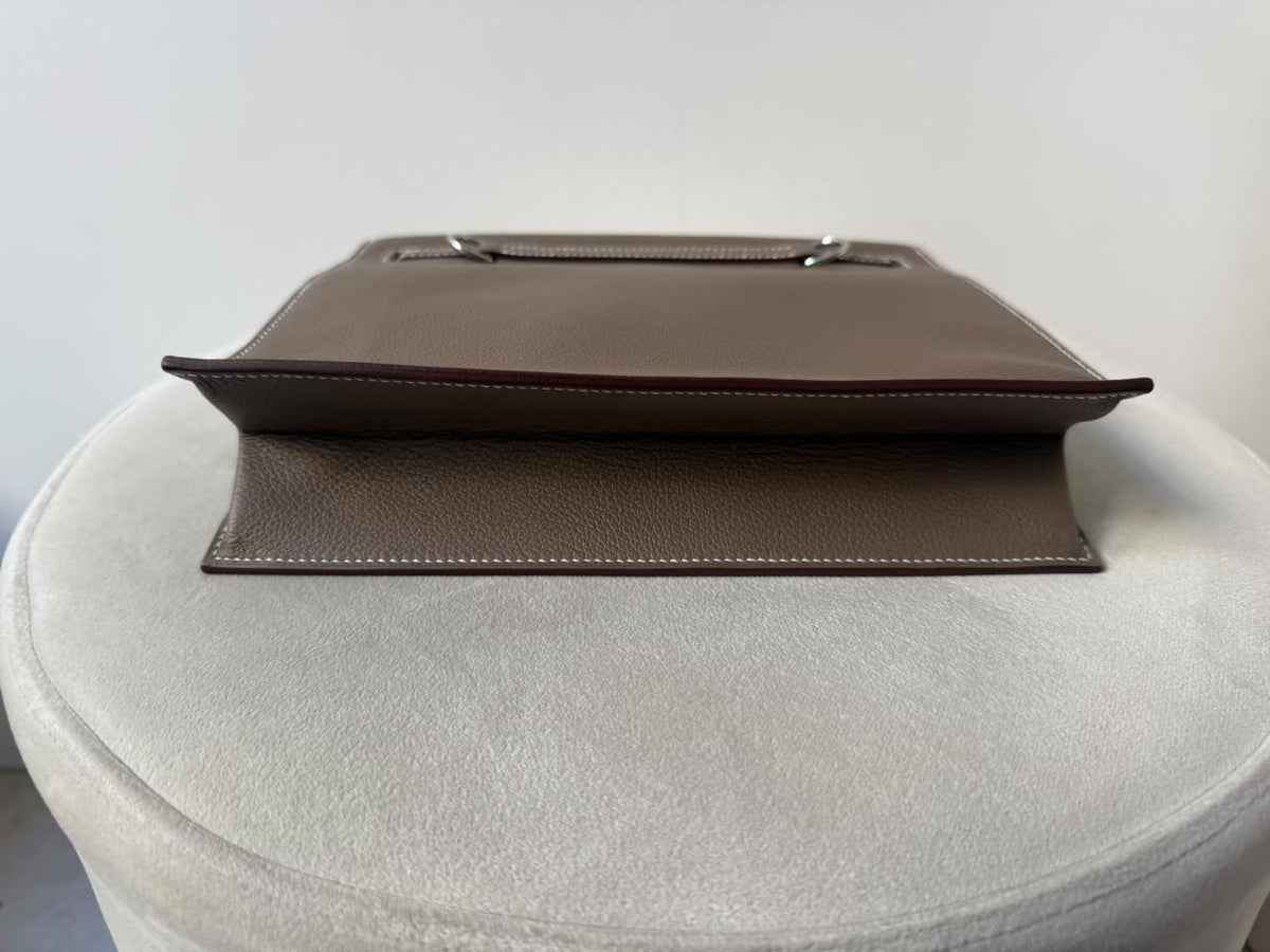 HERMÈS KELLY DANSE ÉTOUPE EVERCOLOR FINITION PALLADIUM