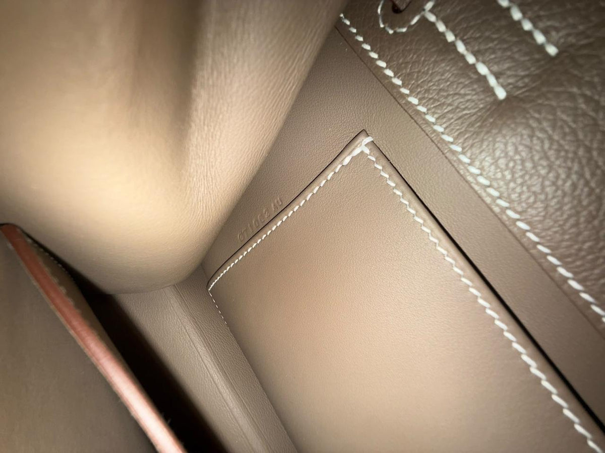 HERMÈS KELLY DANSE ÉTOUPE EVERCOLOR FINITION PALLADIUM