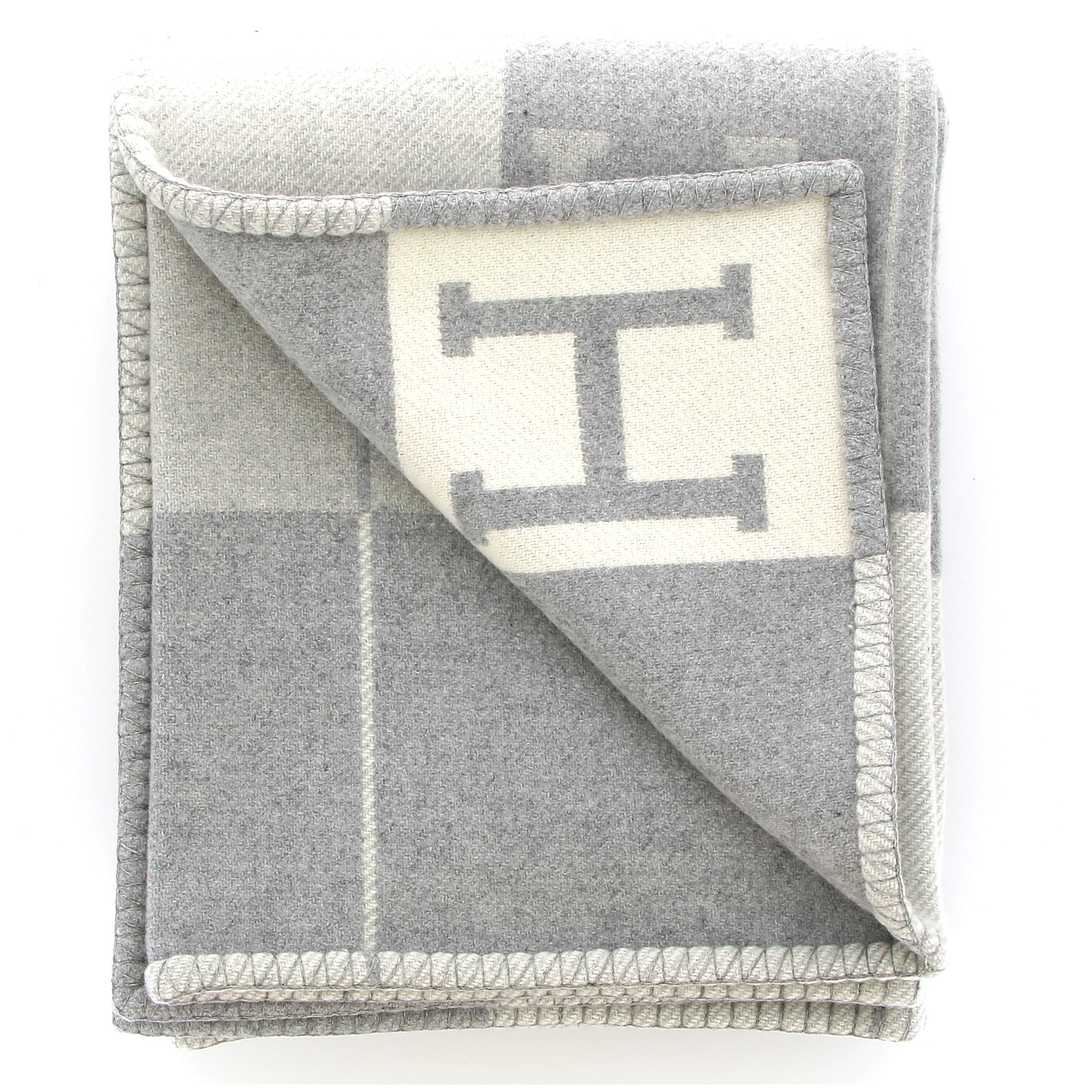 HERMES Jeté de canapé Avalon III Écru / Gris Clair