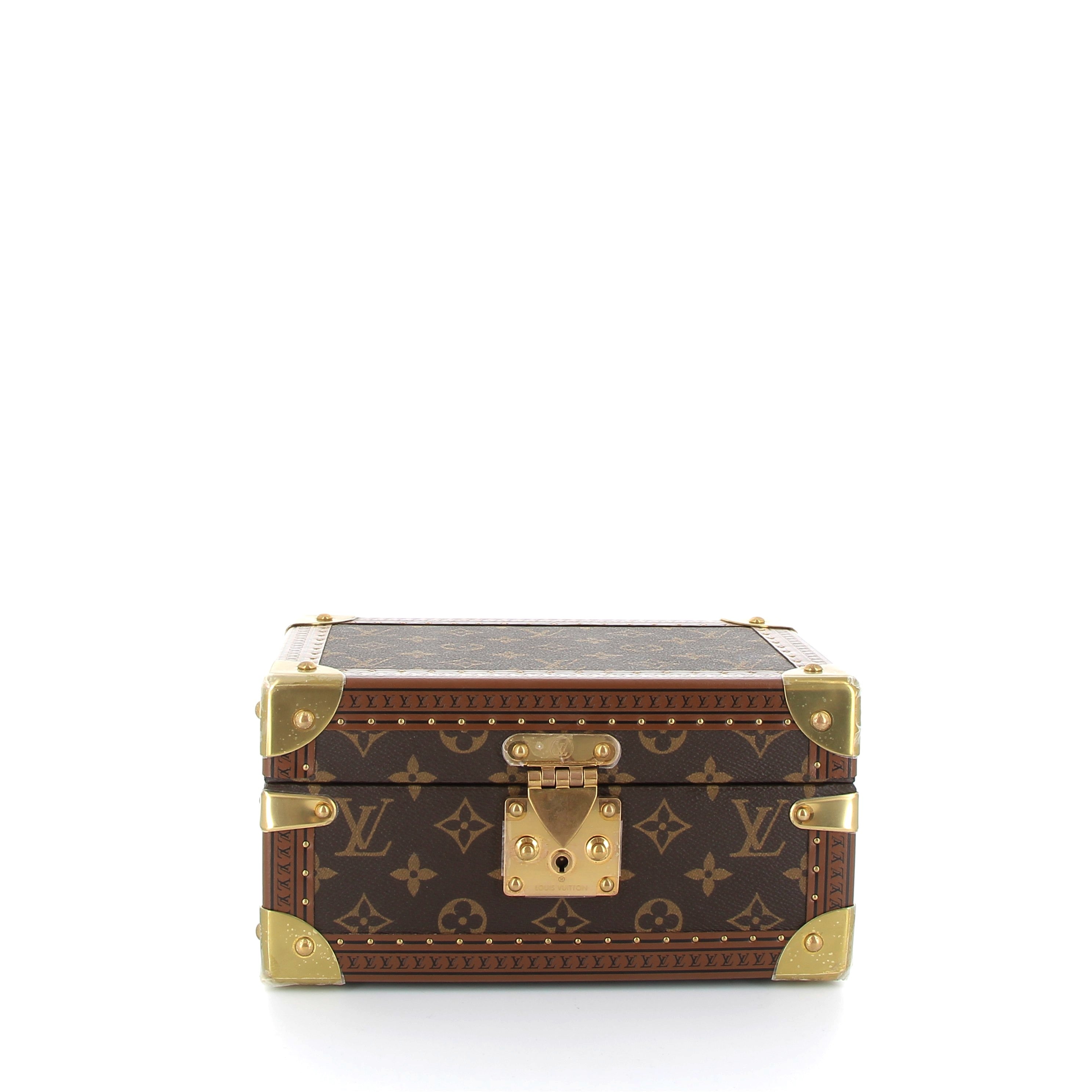 LOUIS VUITTON Malle Coffret Trésor 24 Bleu Lagon Toile Monogram