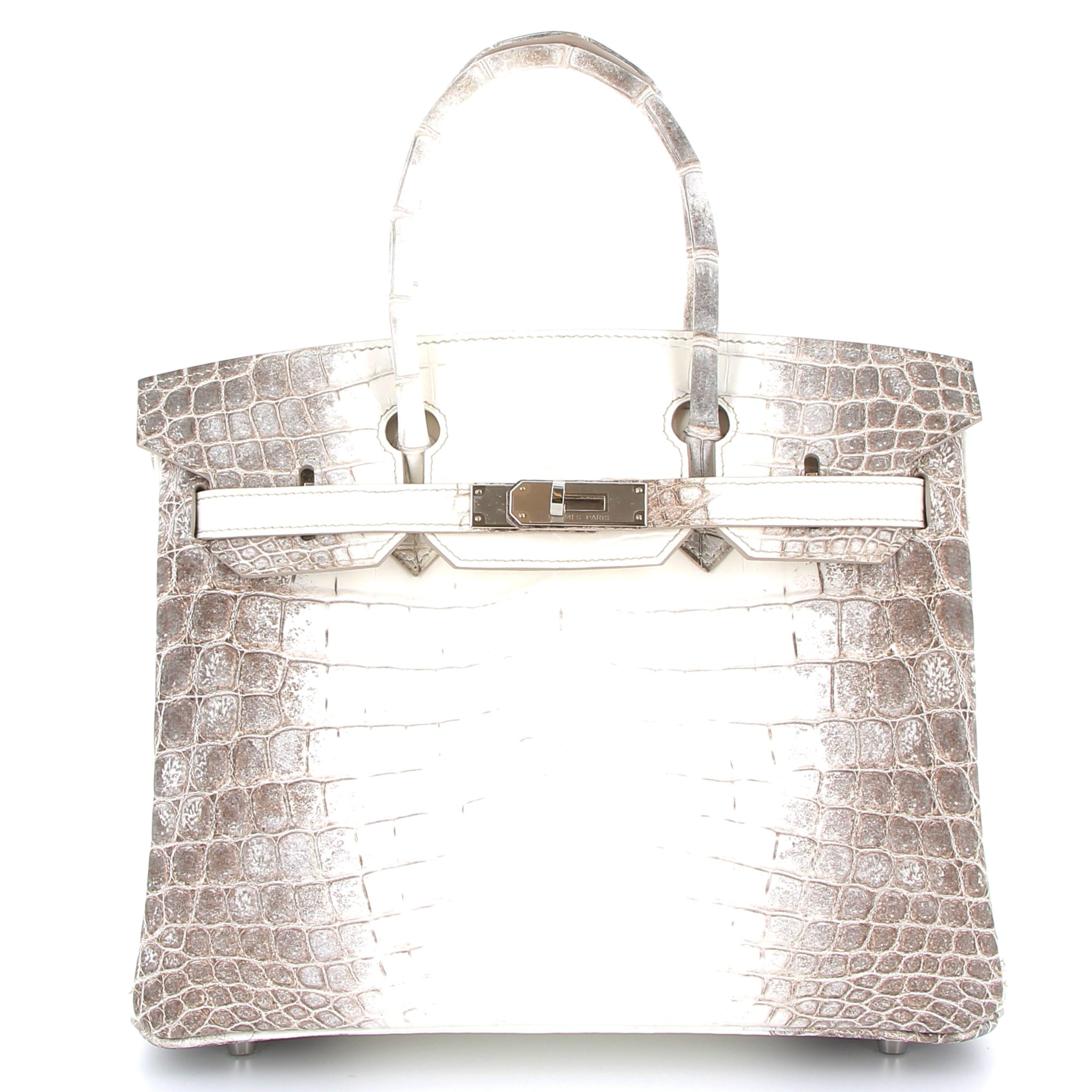 HERMES Birkin 30 Himalaya Crocodile Niloticus Finition Palladié
