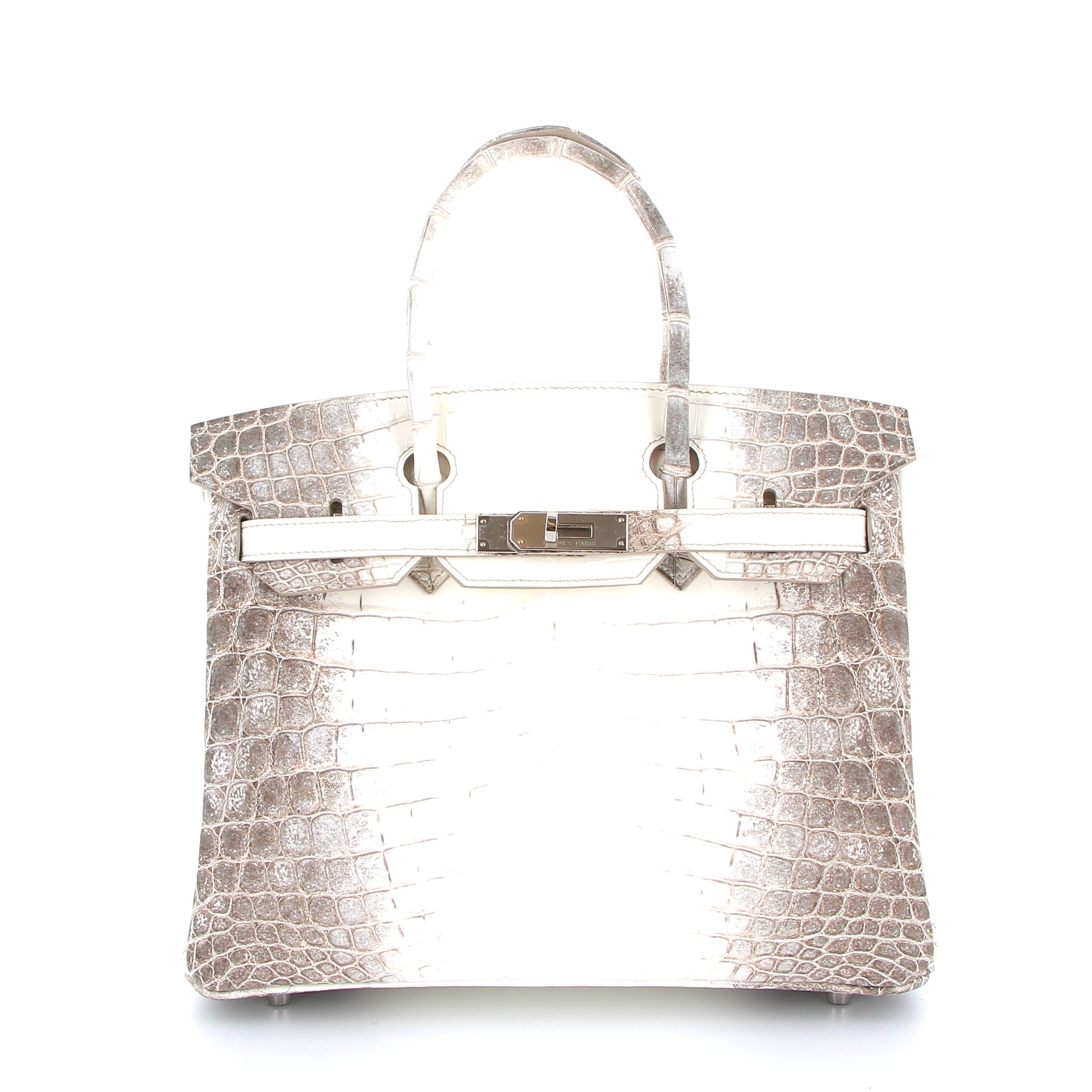 HERMES Birkin 30 Himalaya Crocodile Niloticus Finition Palladié
