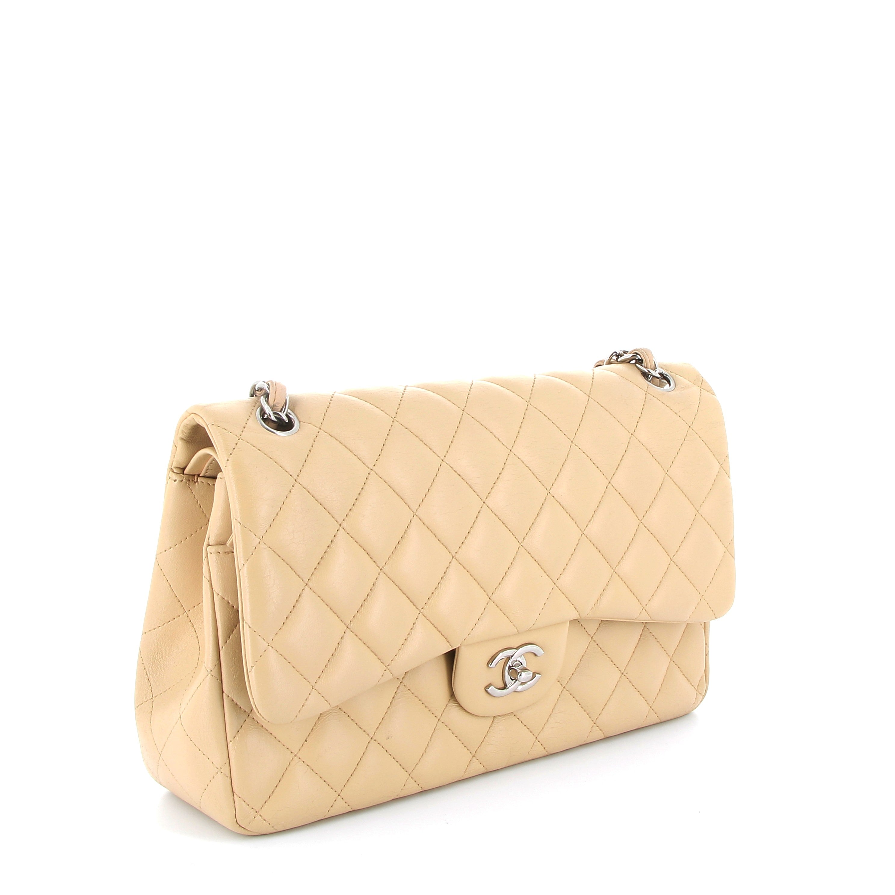 CHANEL Preowned Timeless Beige Grand Modèle Finition Argenté