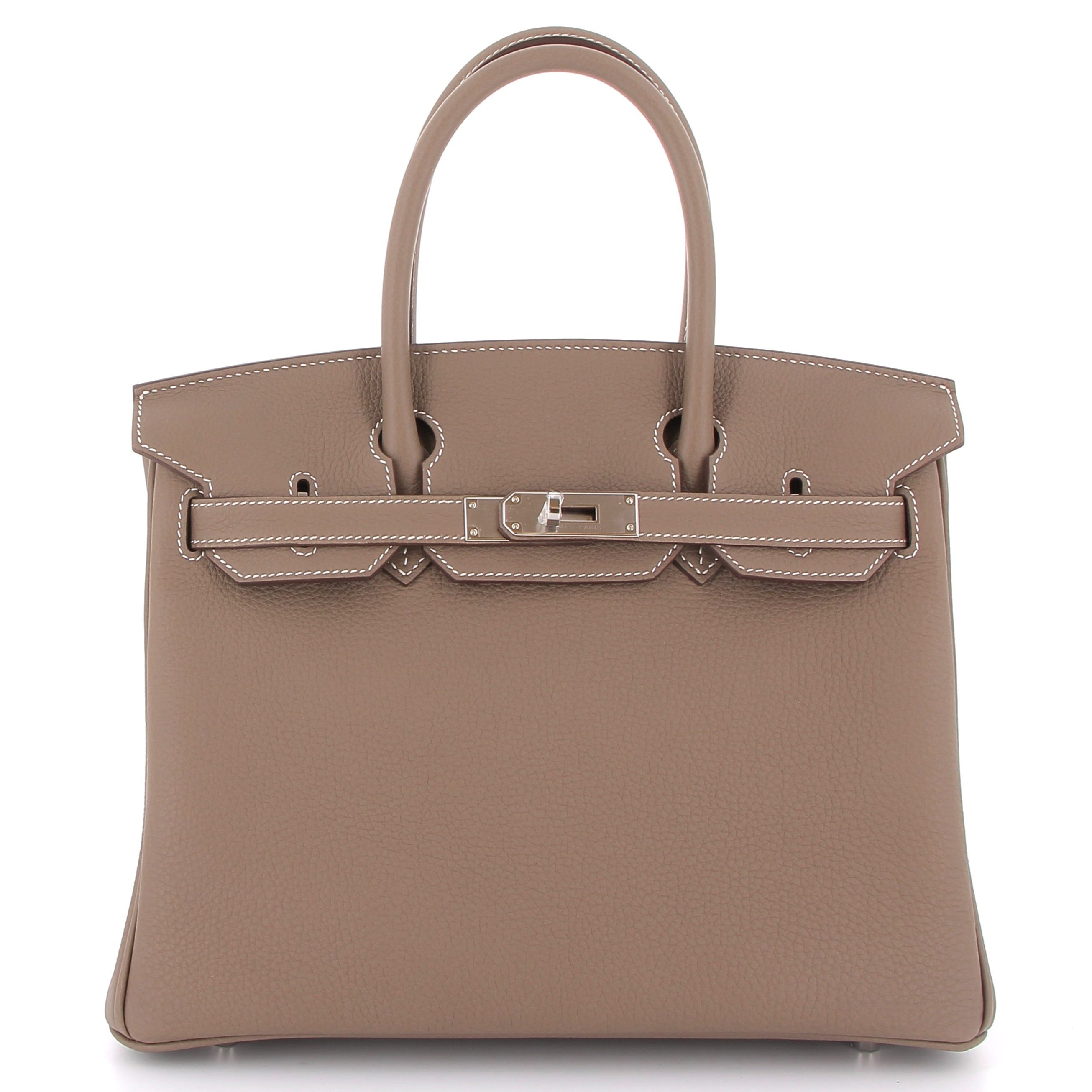 HERMES Birkin 30 Etoupe Cuir Togo Finition Palladié