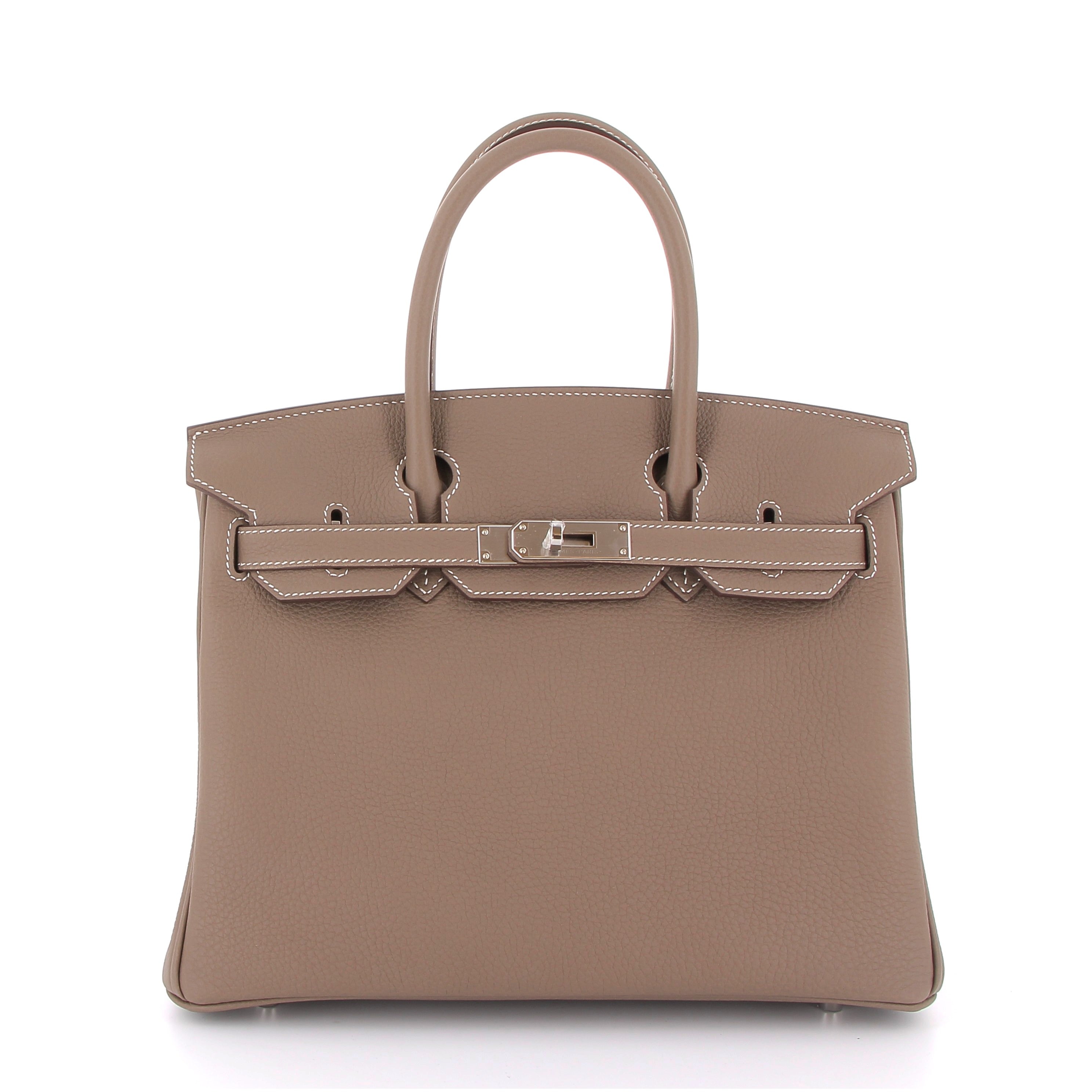 HERMES Birkin 30 Etoupe Togo Finition Palladié