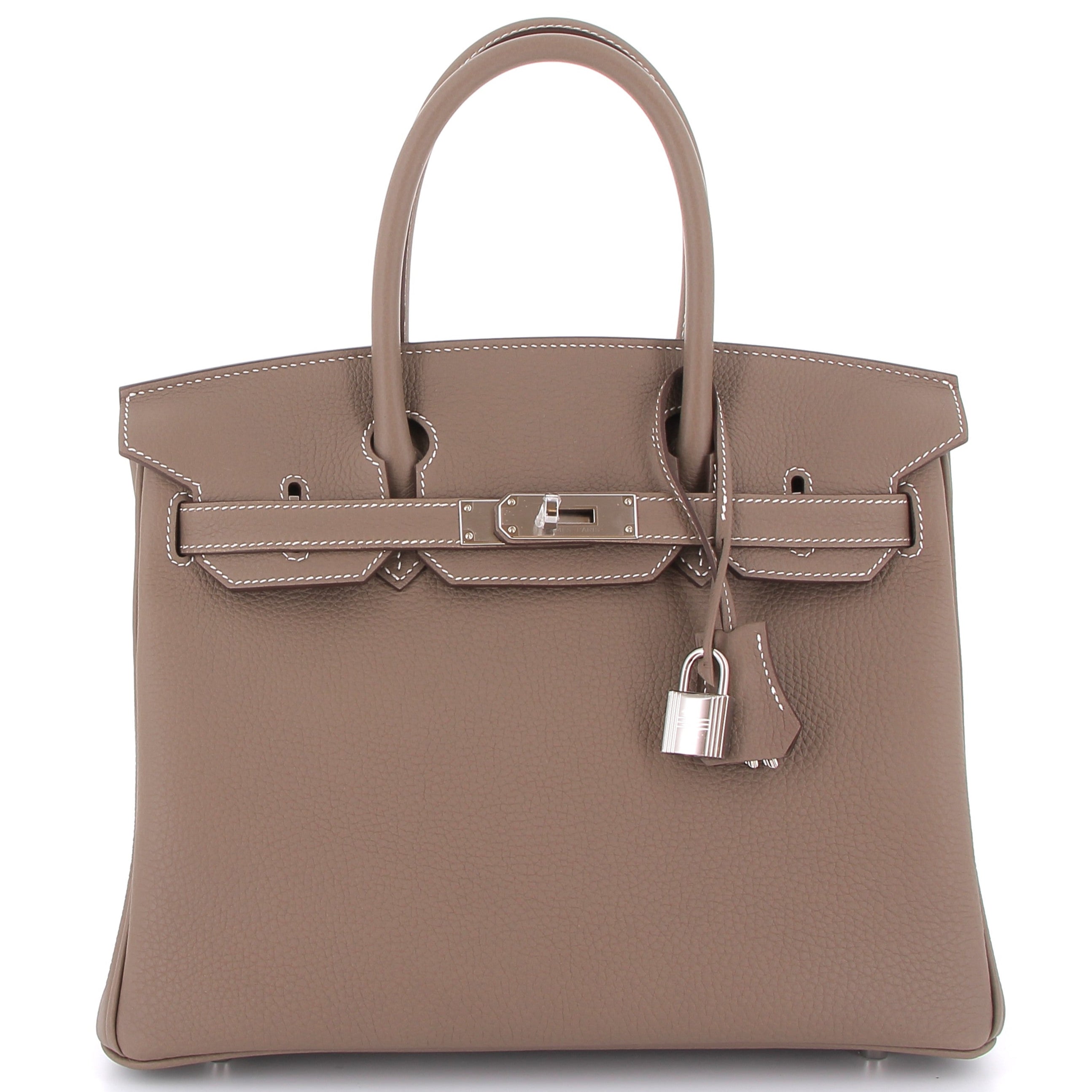 HERMES Birkin 30 Etoupe Cuir Togo Finition Palladié