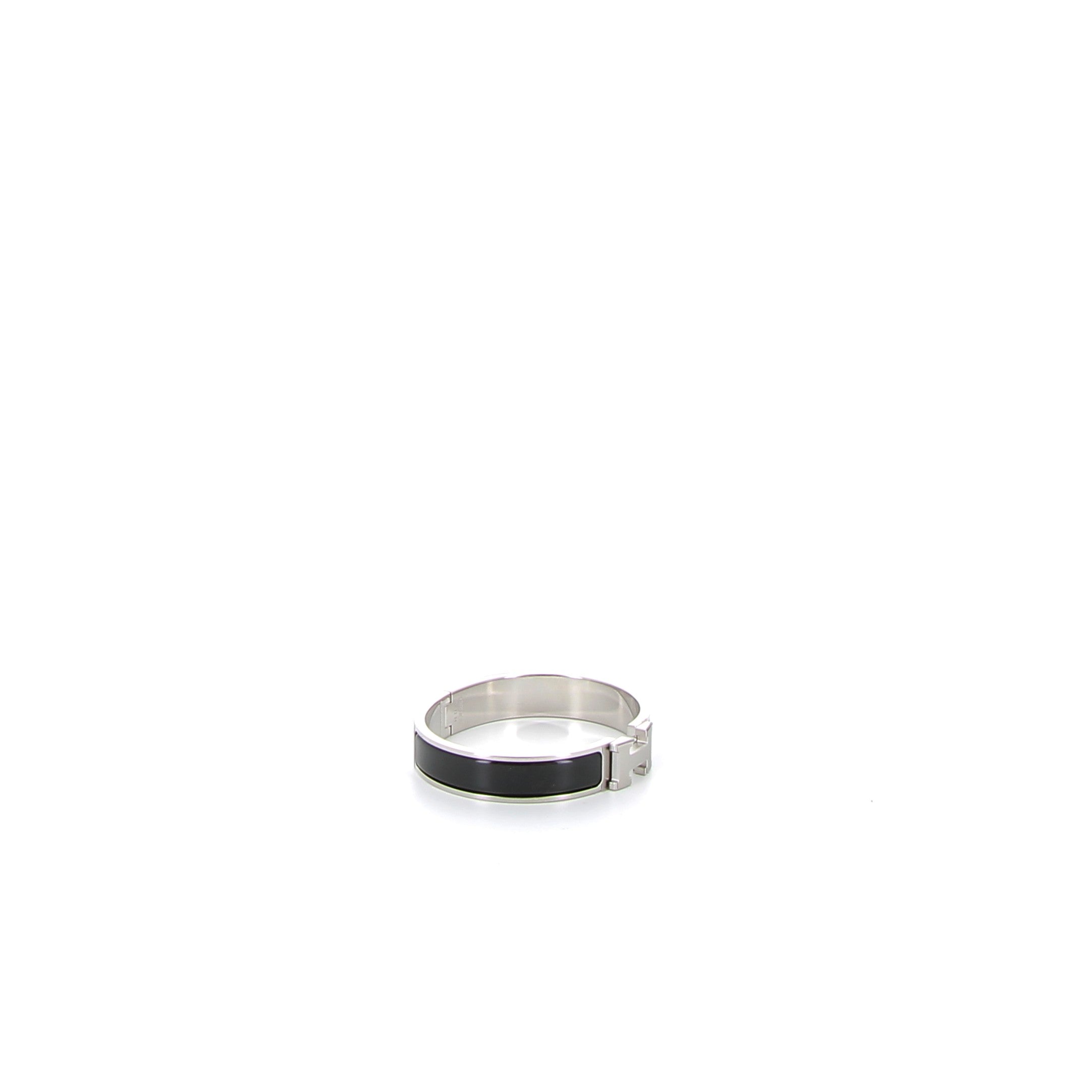 HERMES Bracelet Clic H Noir Finition Palladié