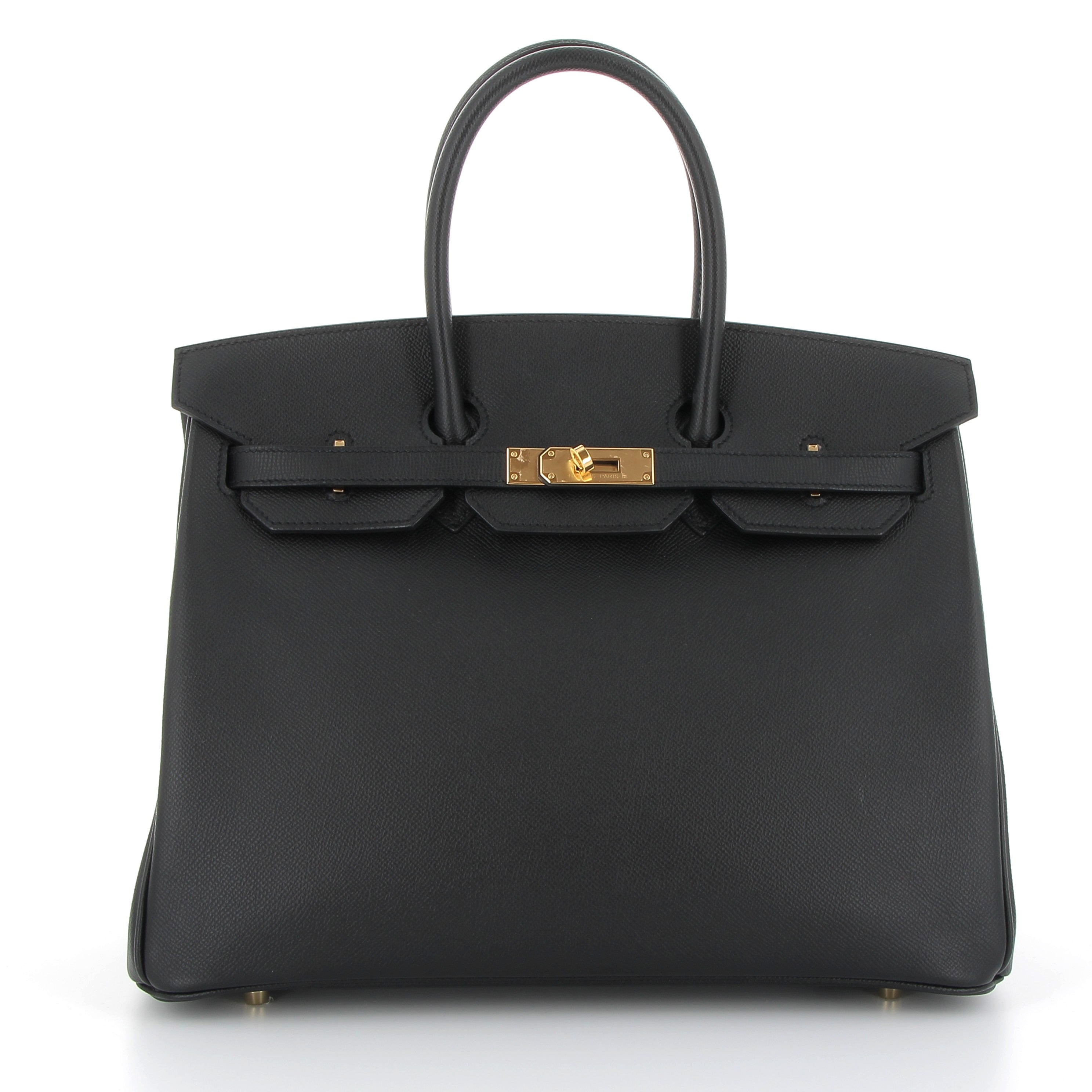 HERMES Birkin 35 Noir Epsom Finition Dorée