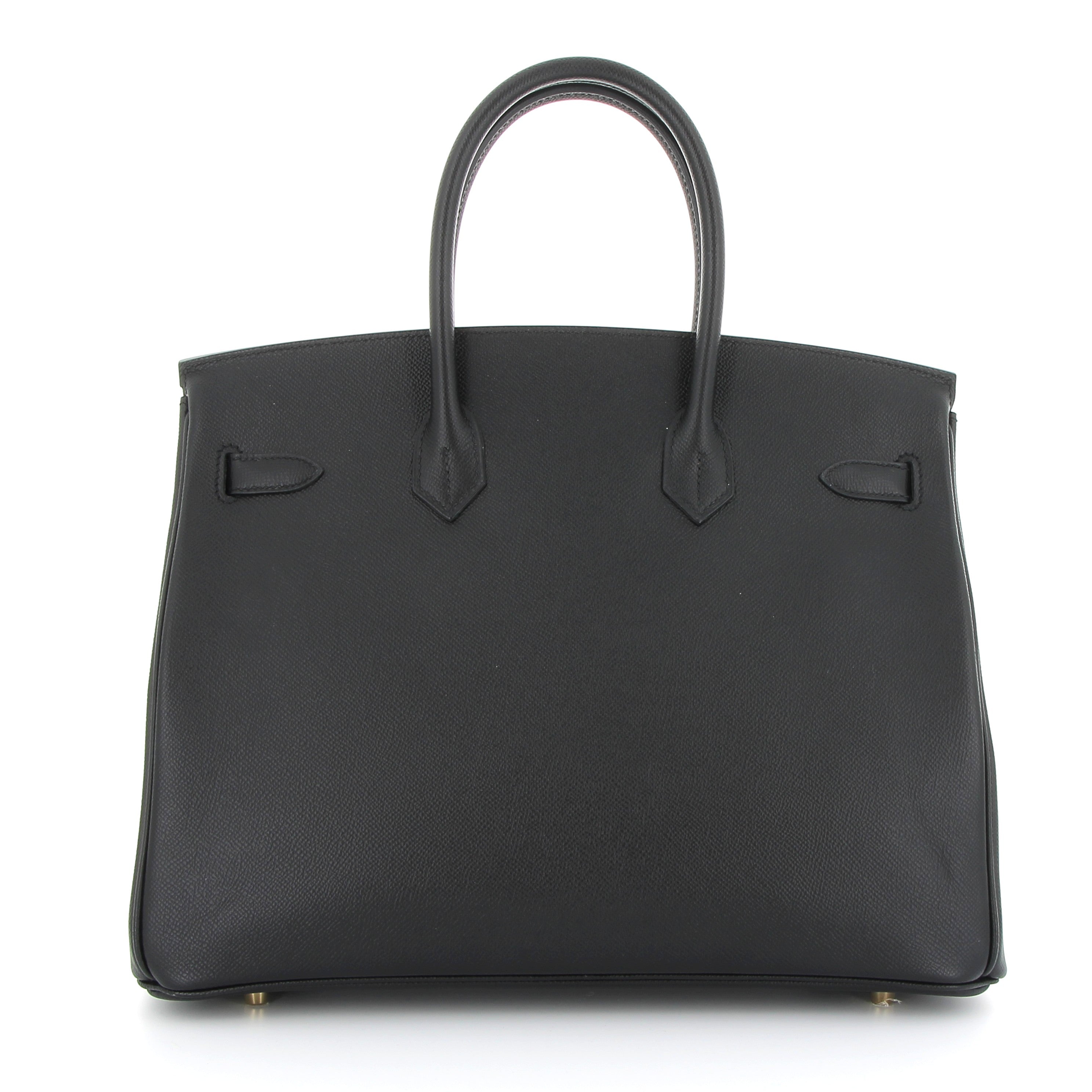 HERMES 35 Noir Togo Yellow Gold Hardware