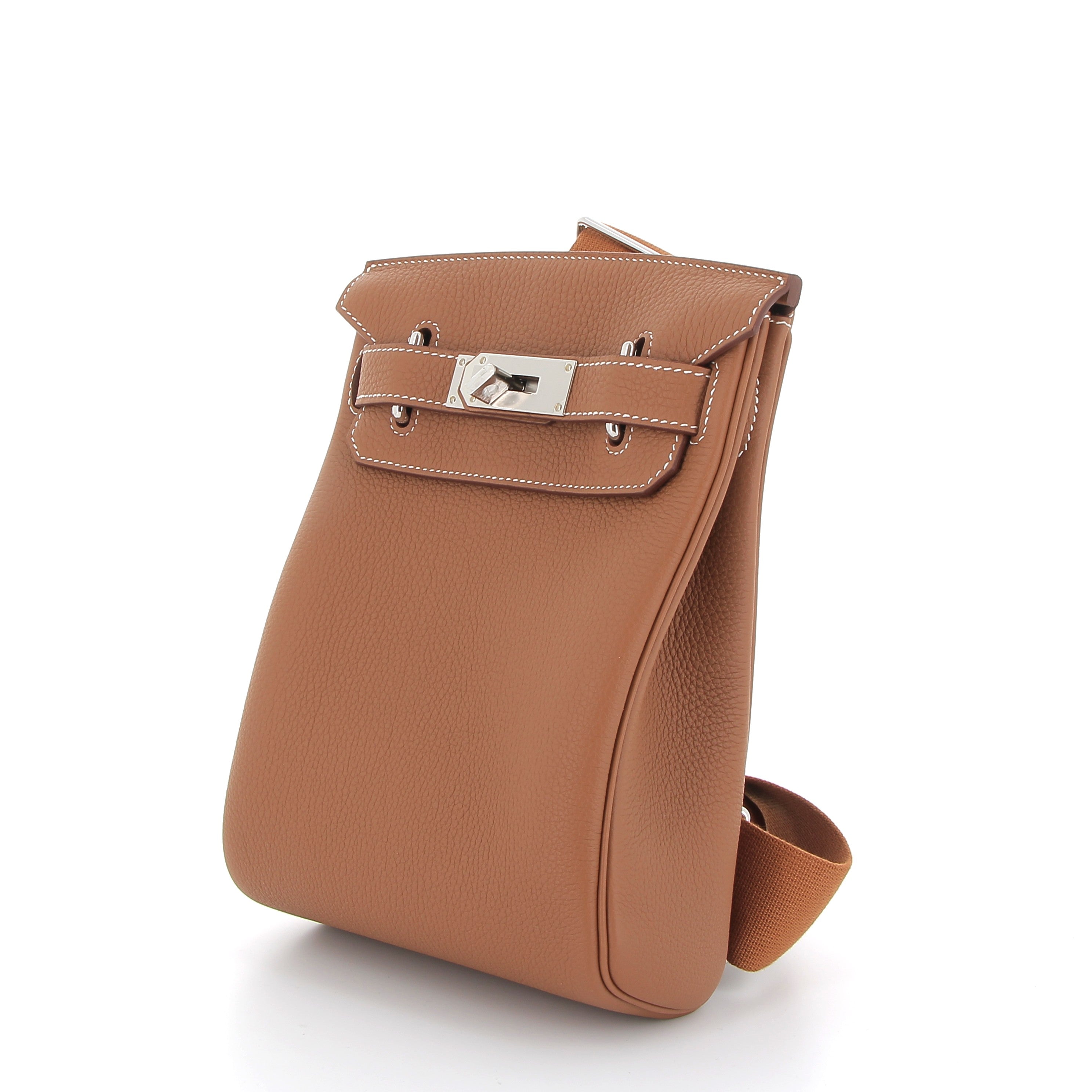 HERMES Hac a Dos Gold Cuir Togo Finition Palladié