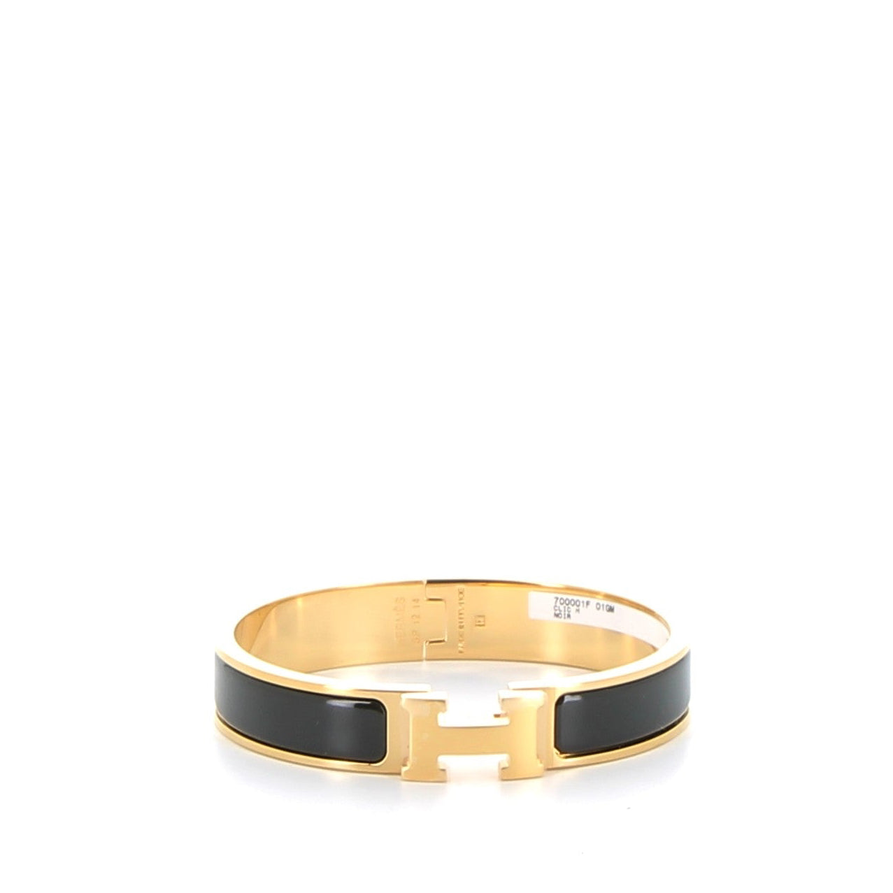 HERMES Bracelet Clic H Noir Finition Or Jaune