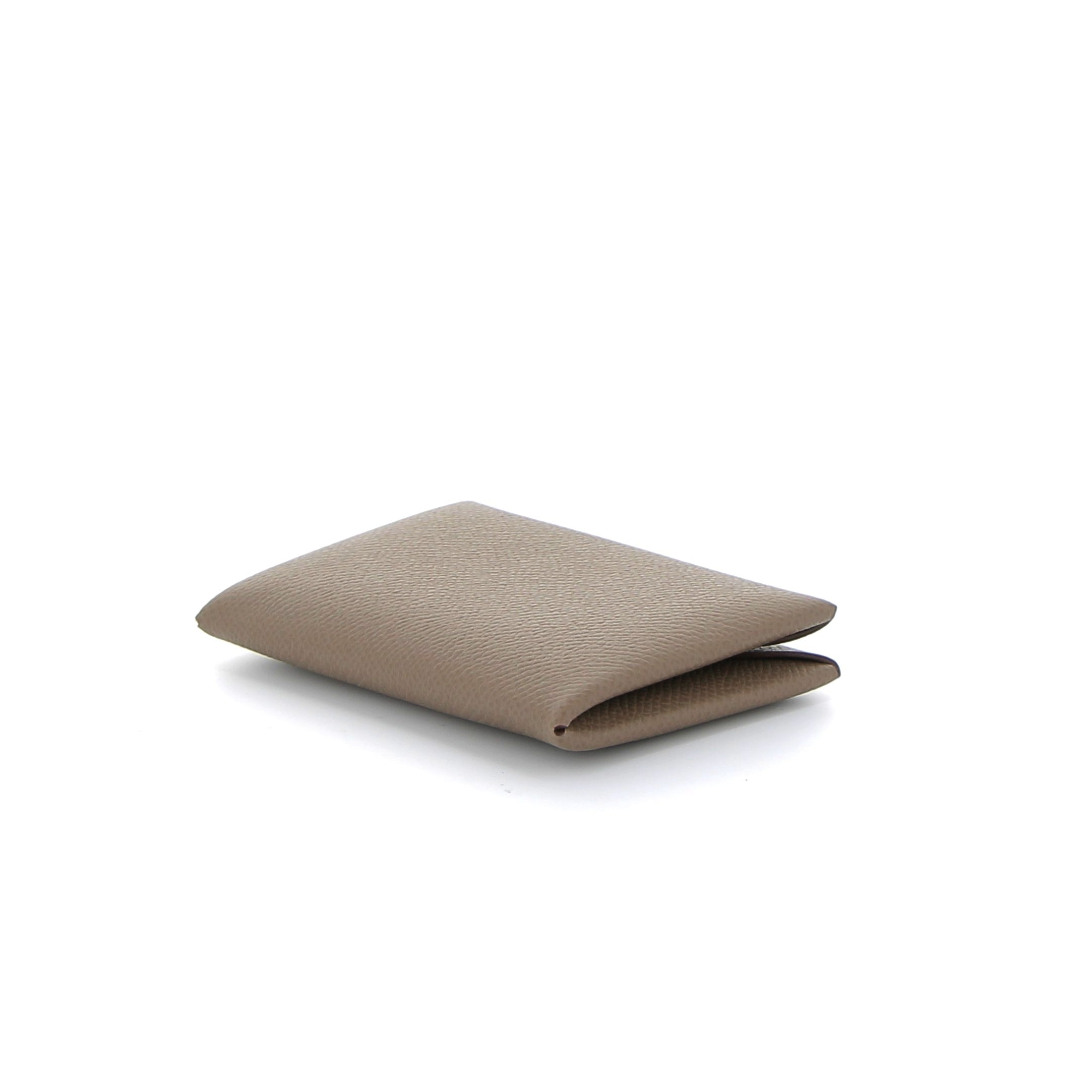 HERMES Porte Cartes Calvi Veau Epsom Etoupe
