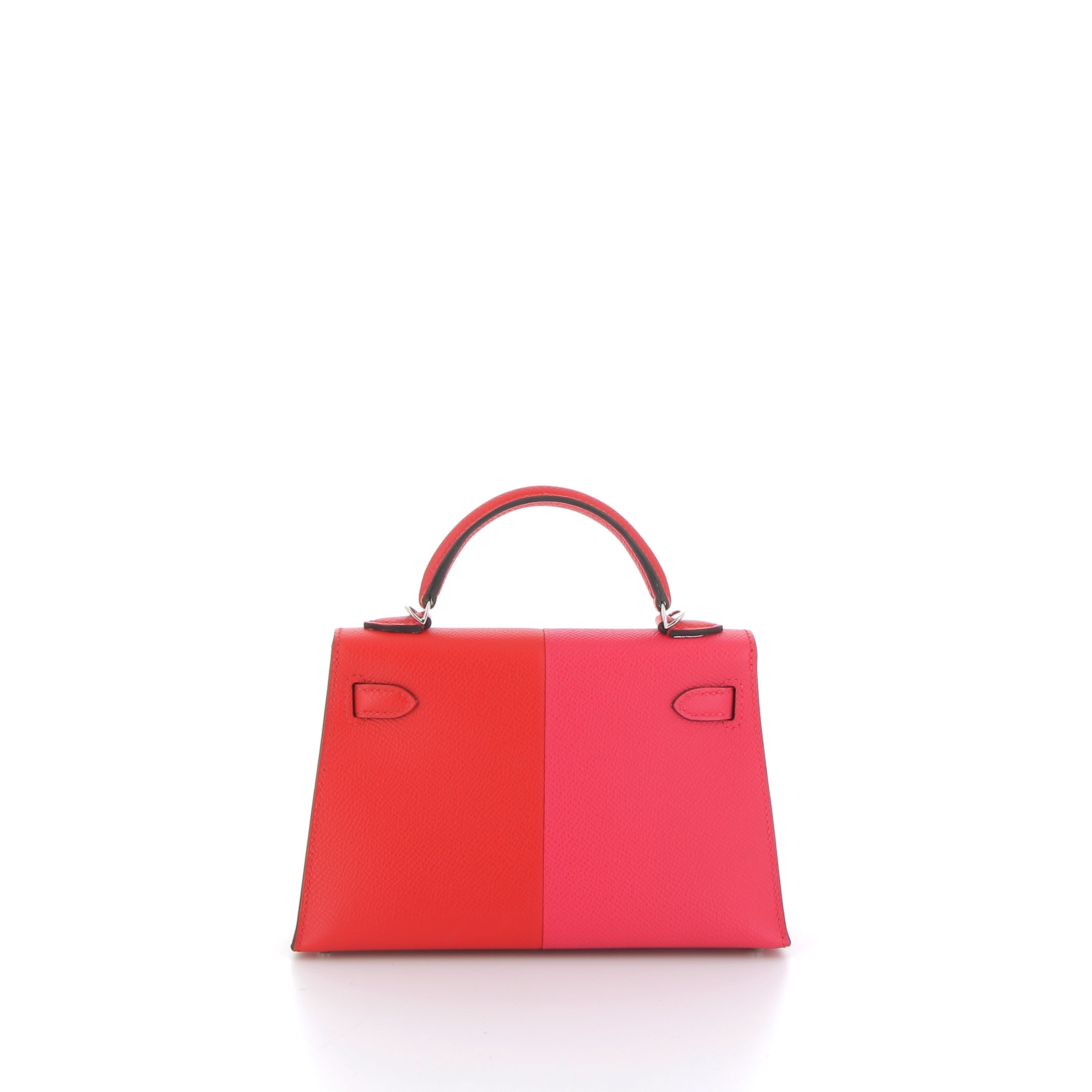 HERMÈS Kelly 20 Epsom Rose Extreme / Rouge de Coeur / Blue Zanzibar