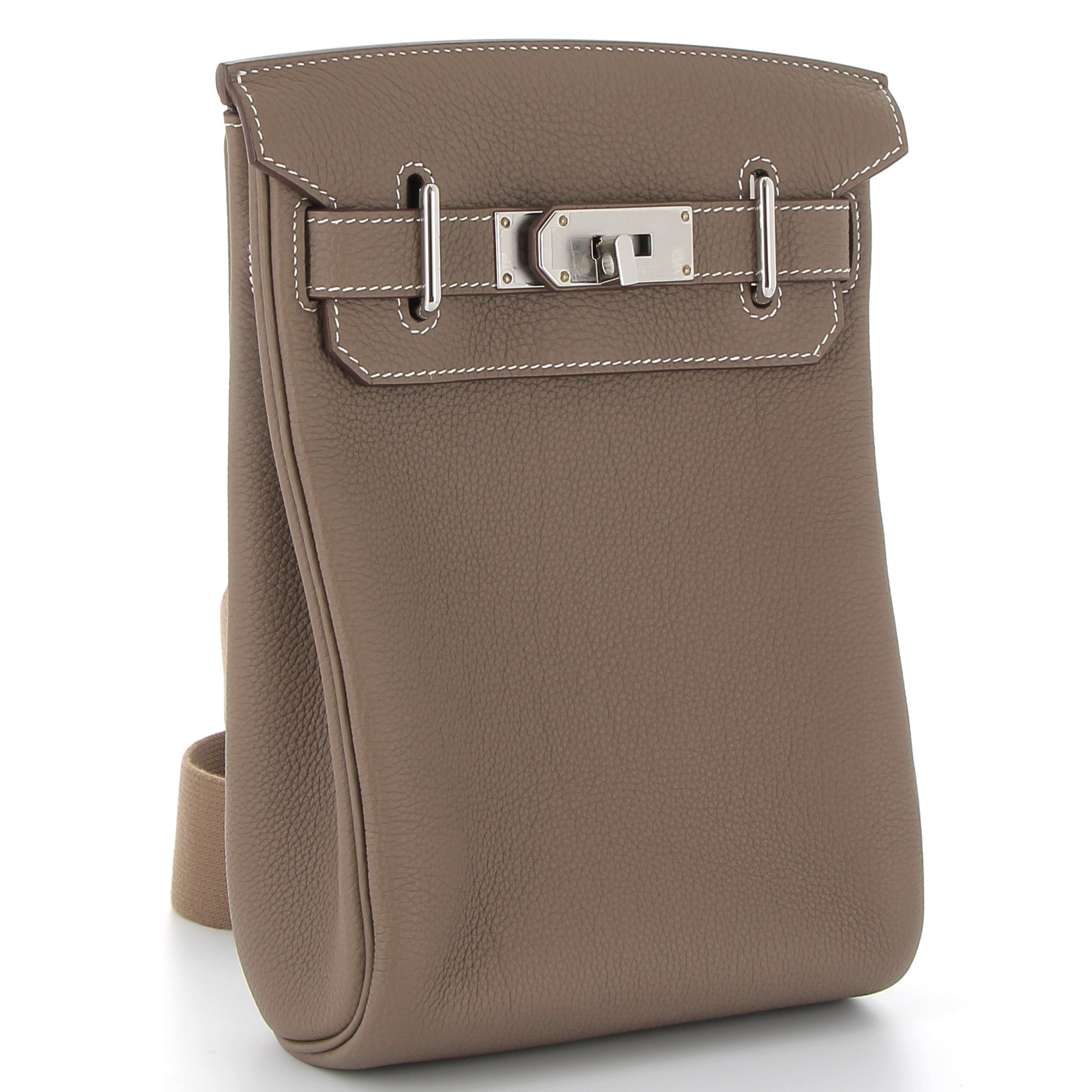 HERMES Hac à Dos Etoupe Cuir Togo Finition Palladié