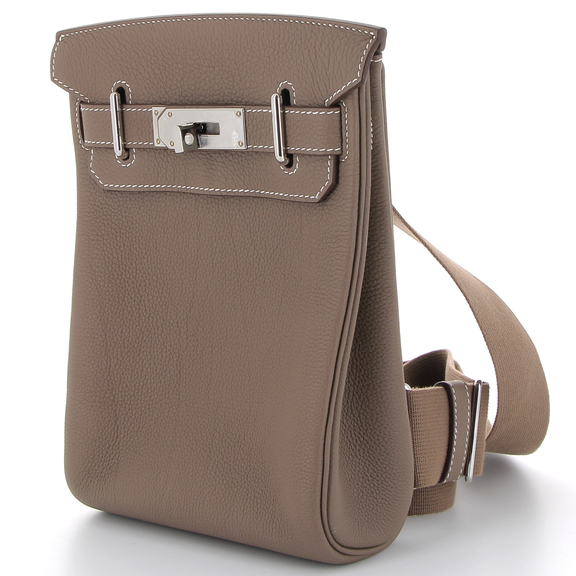 HERMES Hac à Dos Etoupe Cuir Togo Finition Palladié