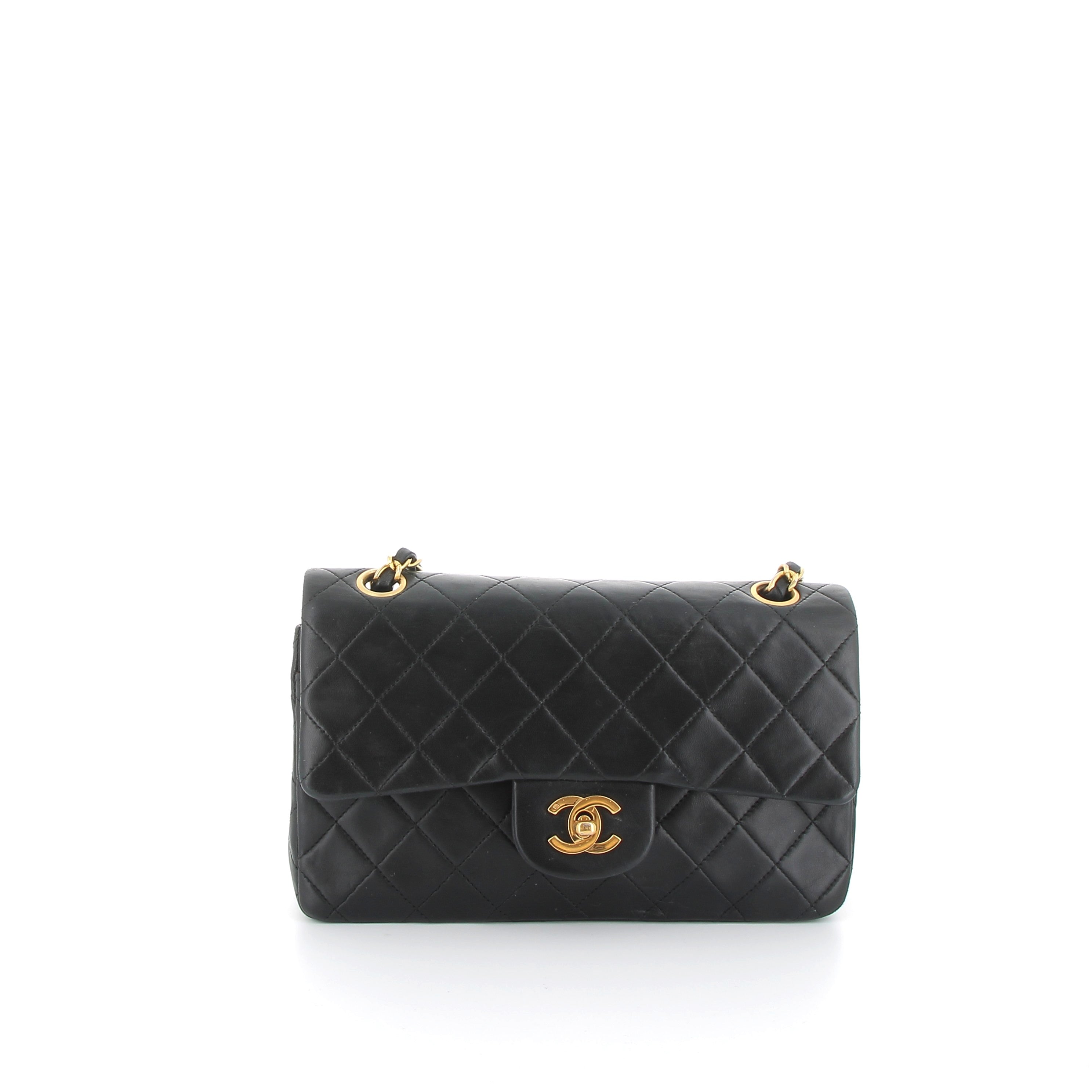 Chanel Vintage Lambskin Double Flap Gold Finish