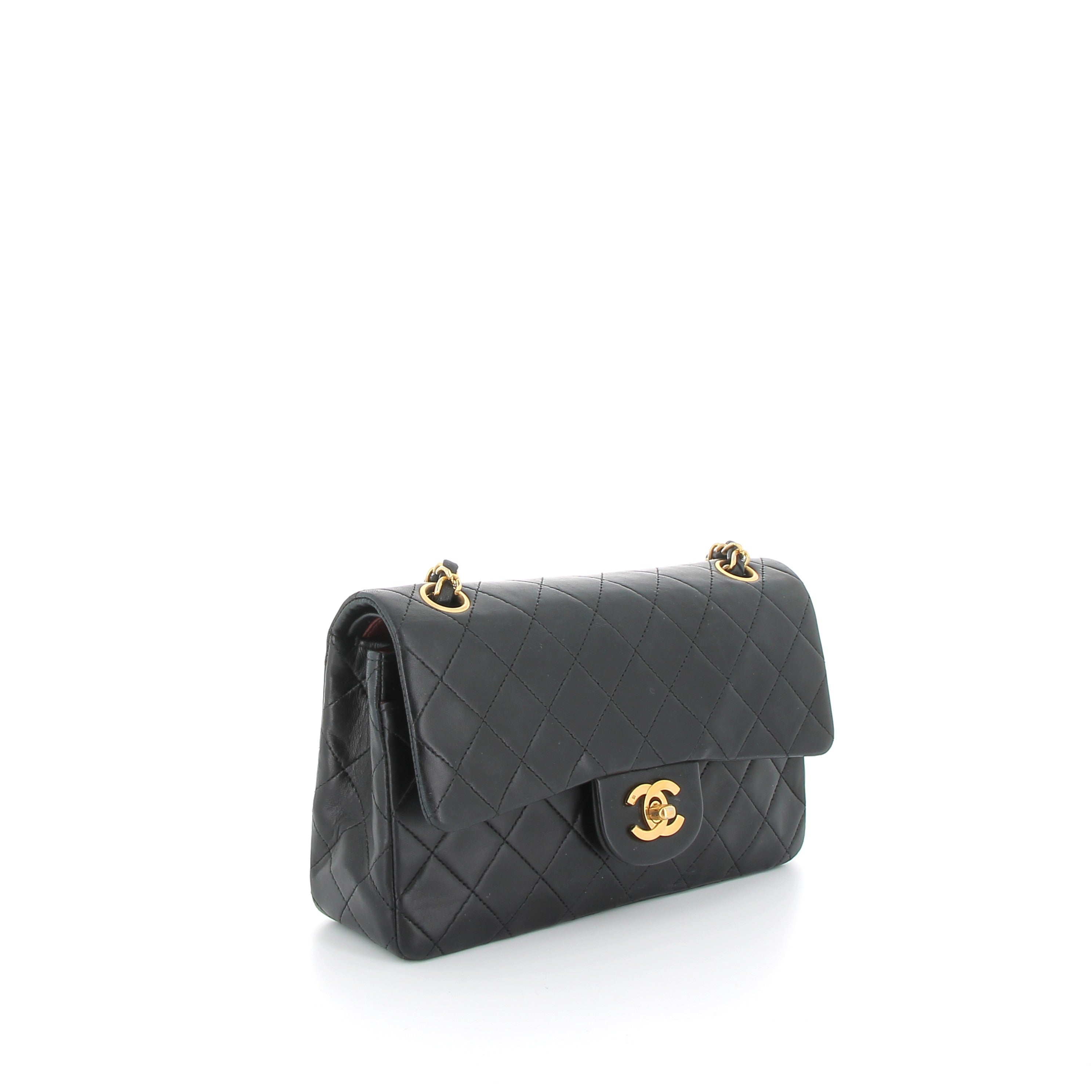 Chanel Vintage Lambskin Double Flap Gold Finish