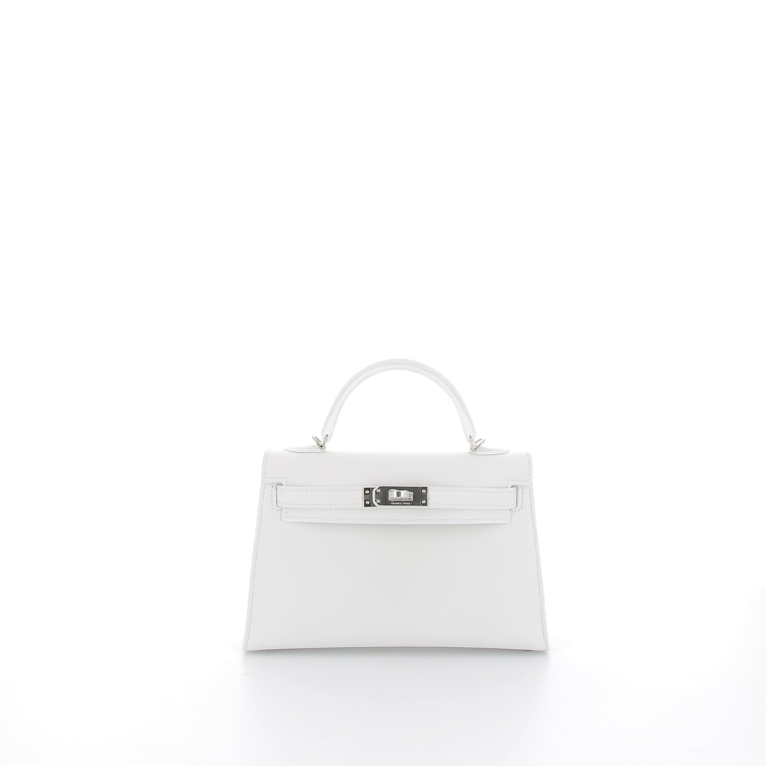 HERMÈS Kelly 20 Sellier Veau Epsom New White