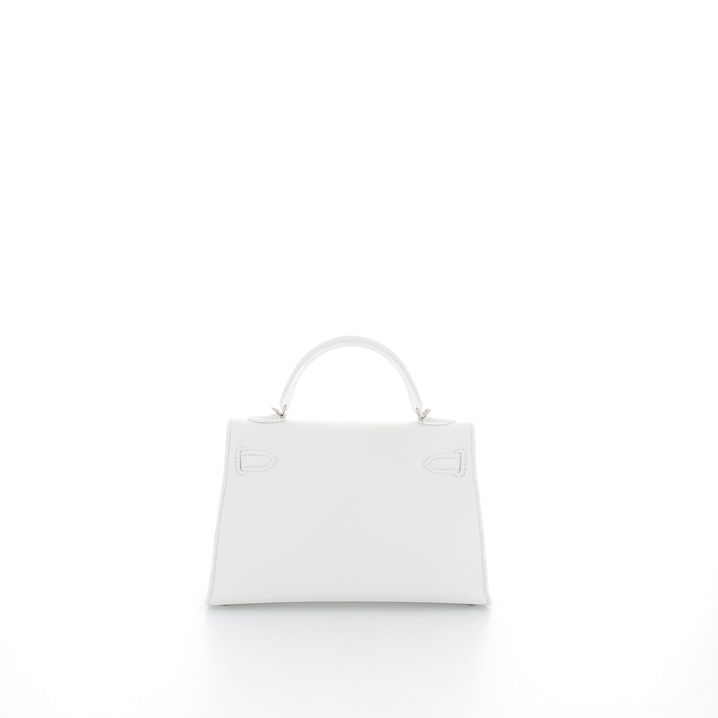 HERMÈS Kelly 20 Sellier Veau Epsom New White