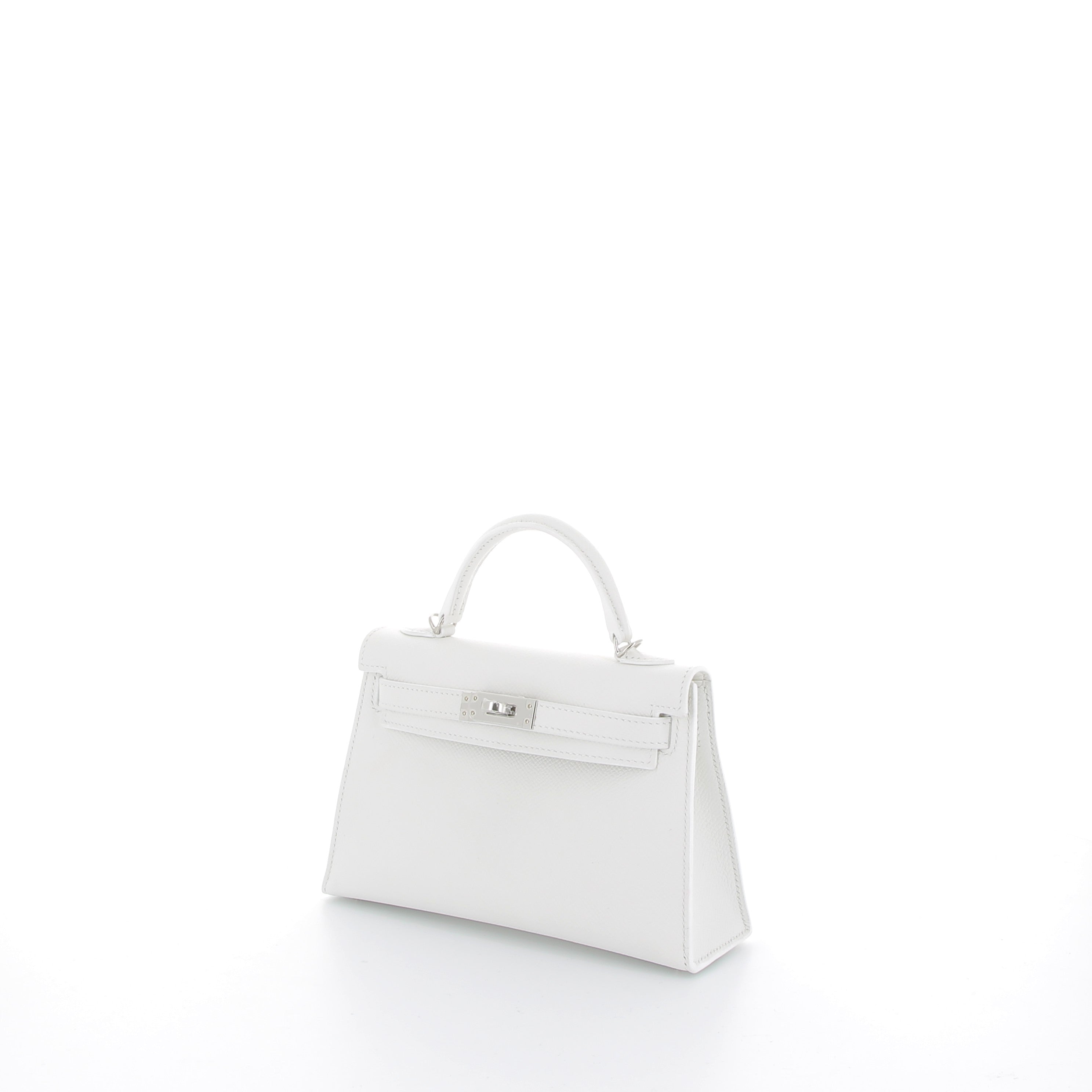 HERMÈS Kelly 20 Sellier Veau Epsom New White