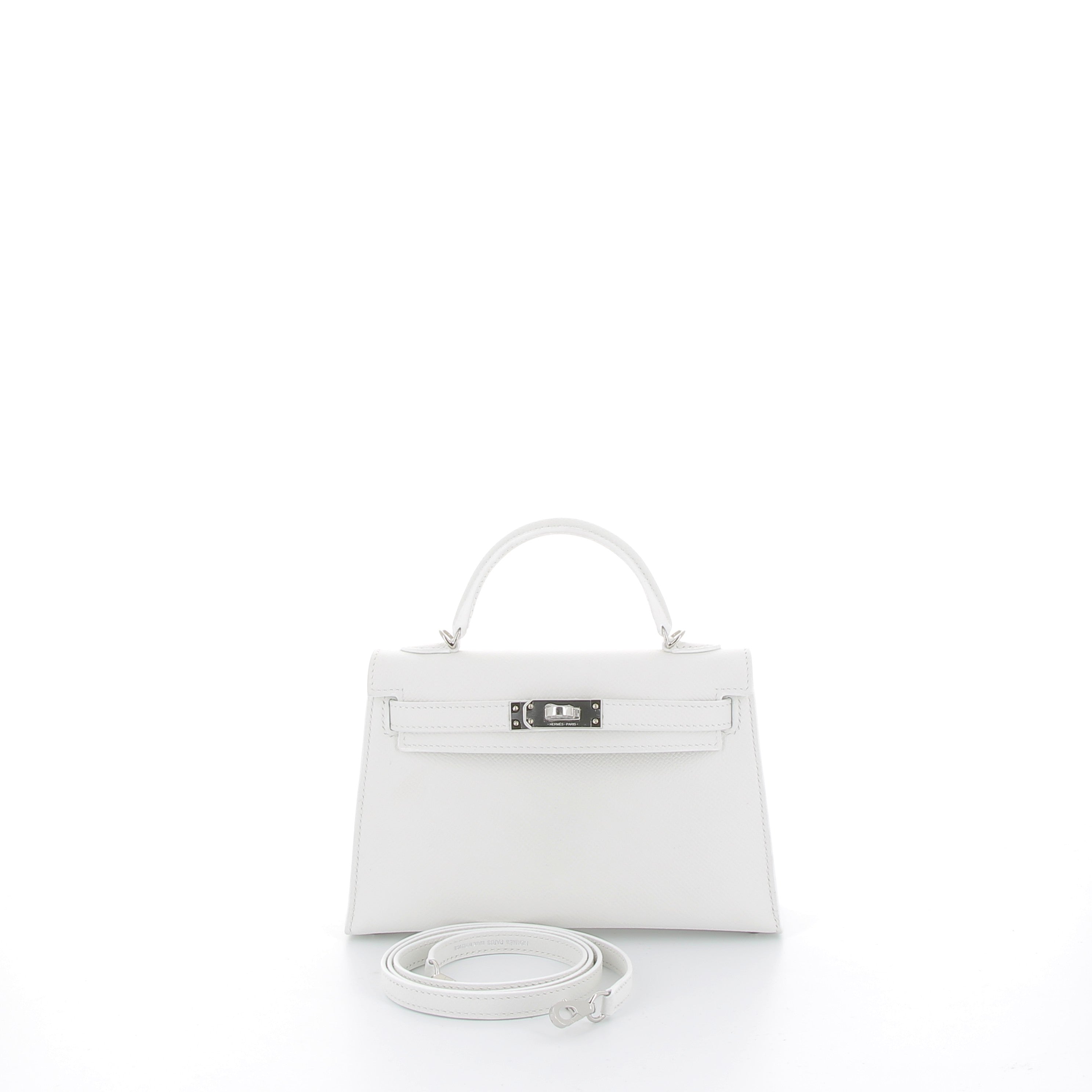 HERMÈS Kelly 20 Sellier Veau Epsom New White