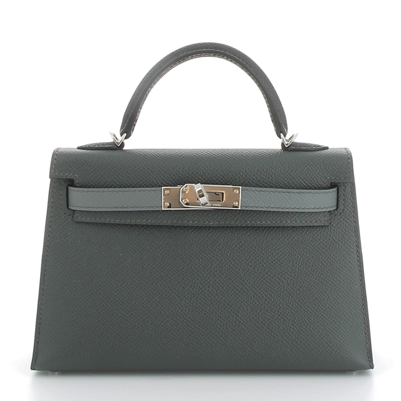 HERMÈS Kelly 20 Sellier Mangrove/Vert Amande Cuir Epsom Finition Palladié
