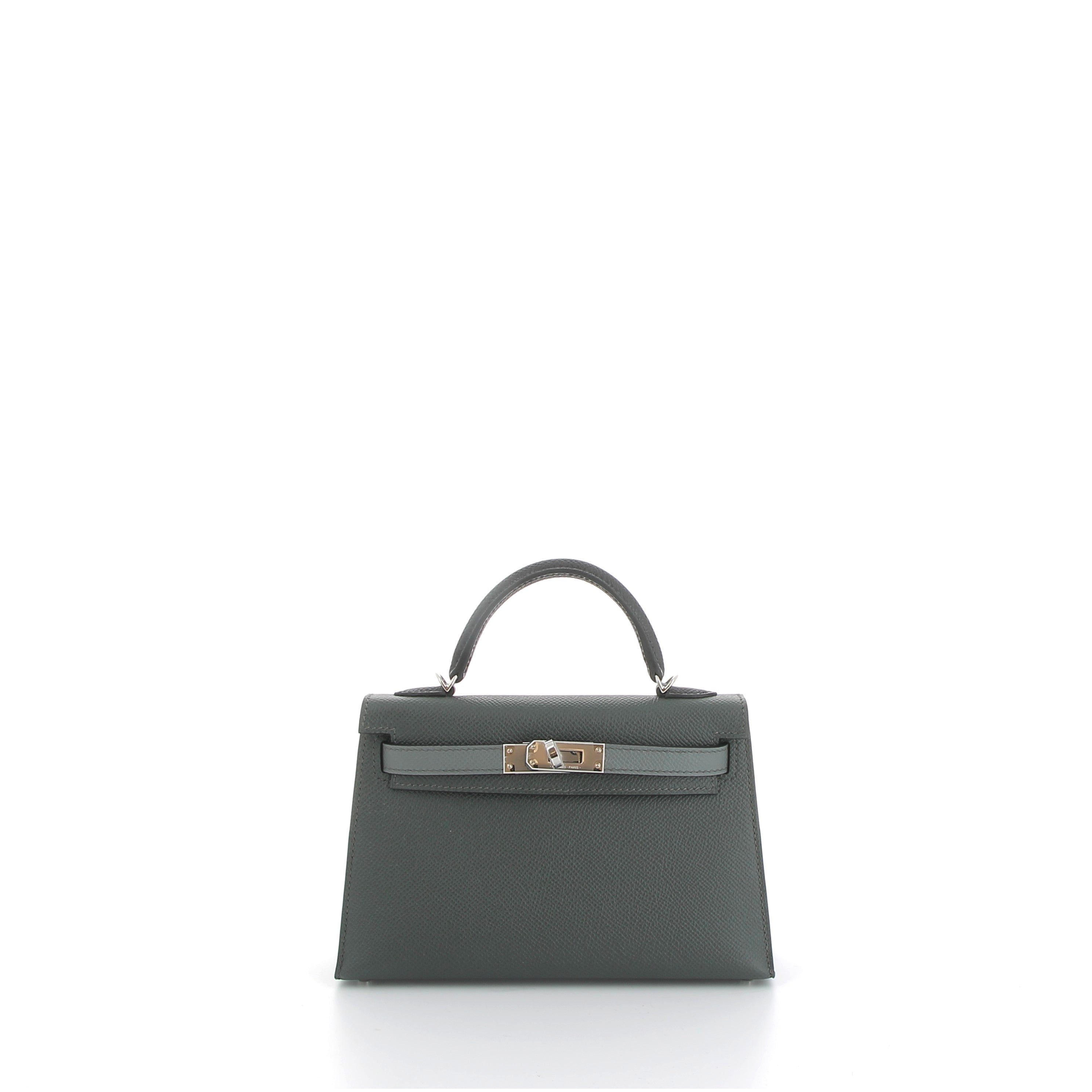 HERMÈS Kelly 20 Sellier Mangrove/Almond Green