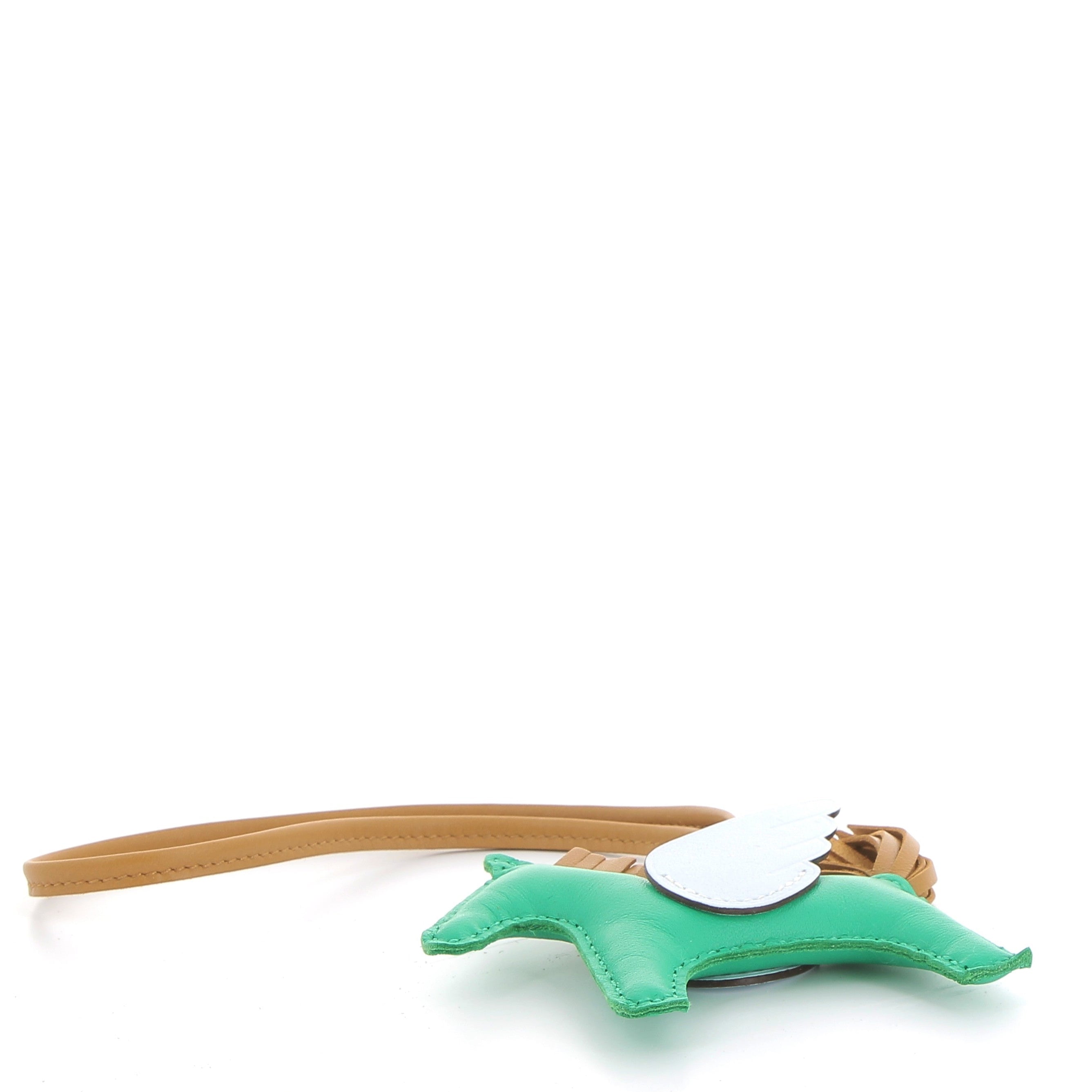 HERMES Charms Pegasus Sable / Vert Cuir Agneau